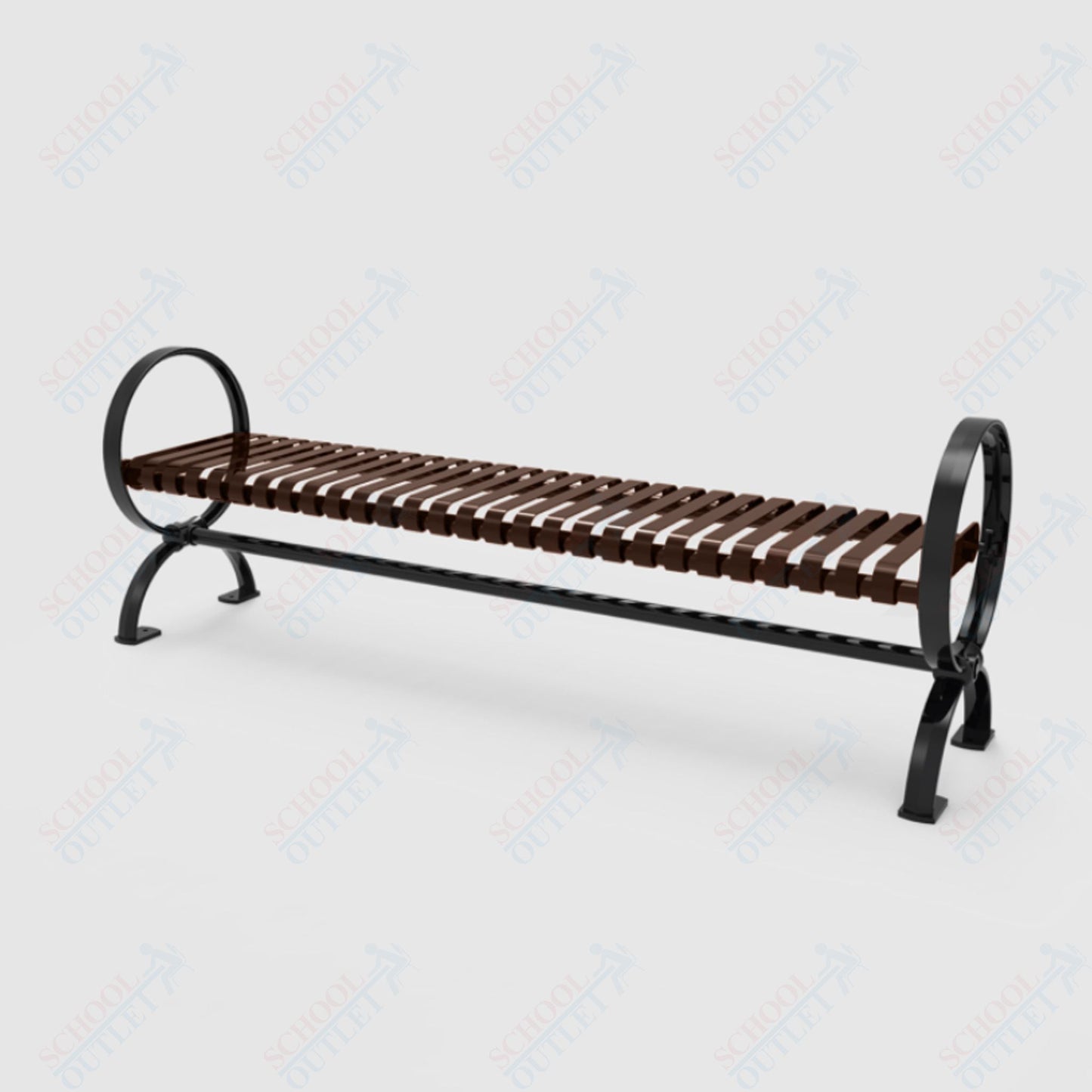 MyTcoat - Skyline Outdoor Bench with Arched Back - Portable or Surface Mount 6' L (MYT - BSL06 - O - 57) - SchoolOutlet