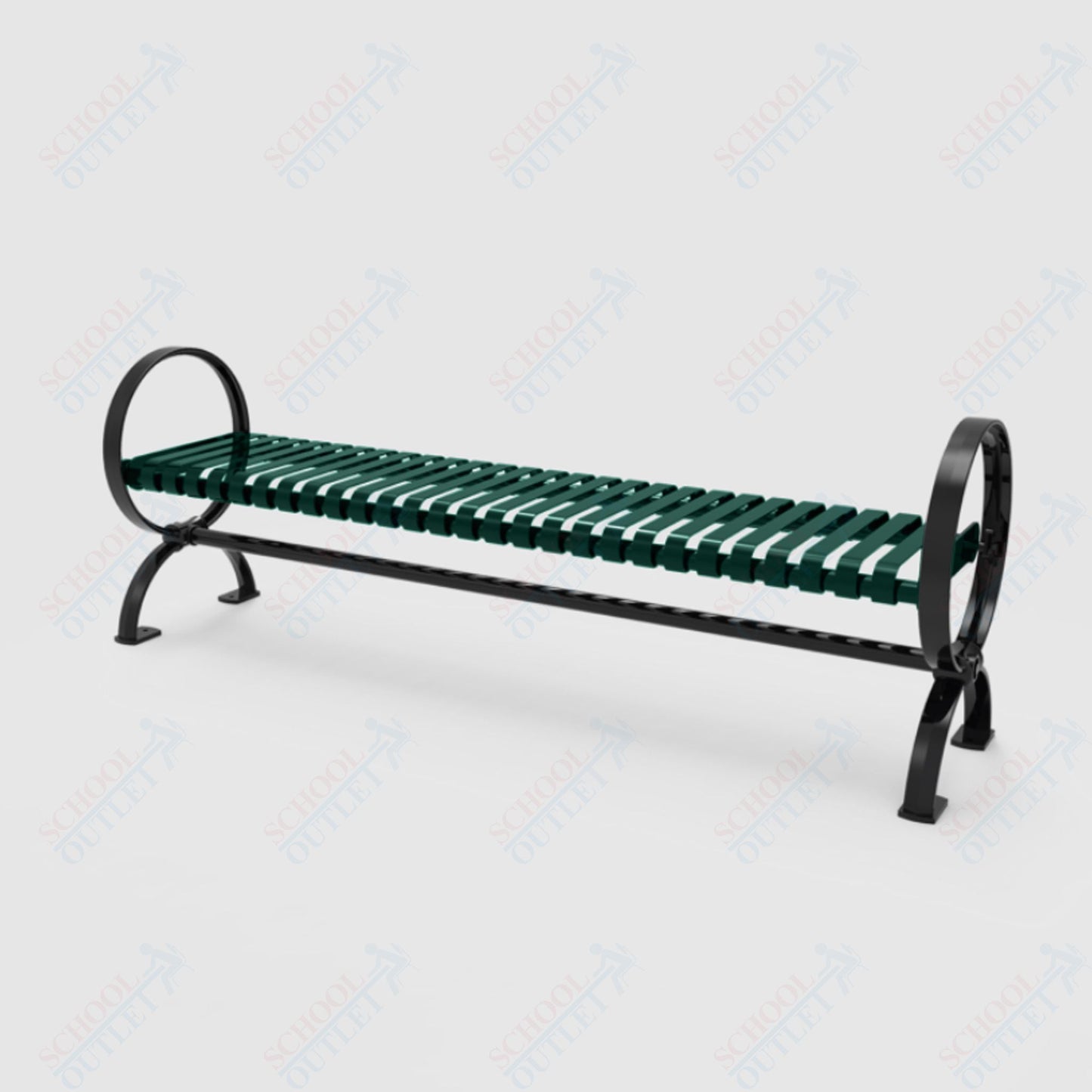 MyTcoat - Skyline Outdoor Bench with Arched Back - Portable or Surface Mount 6' L (MYT - BSL06 - O - 57) - SchoolOutlet