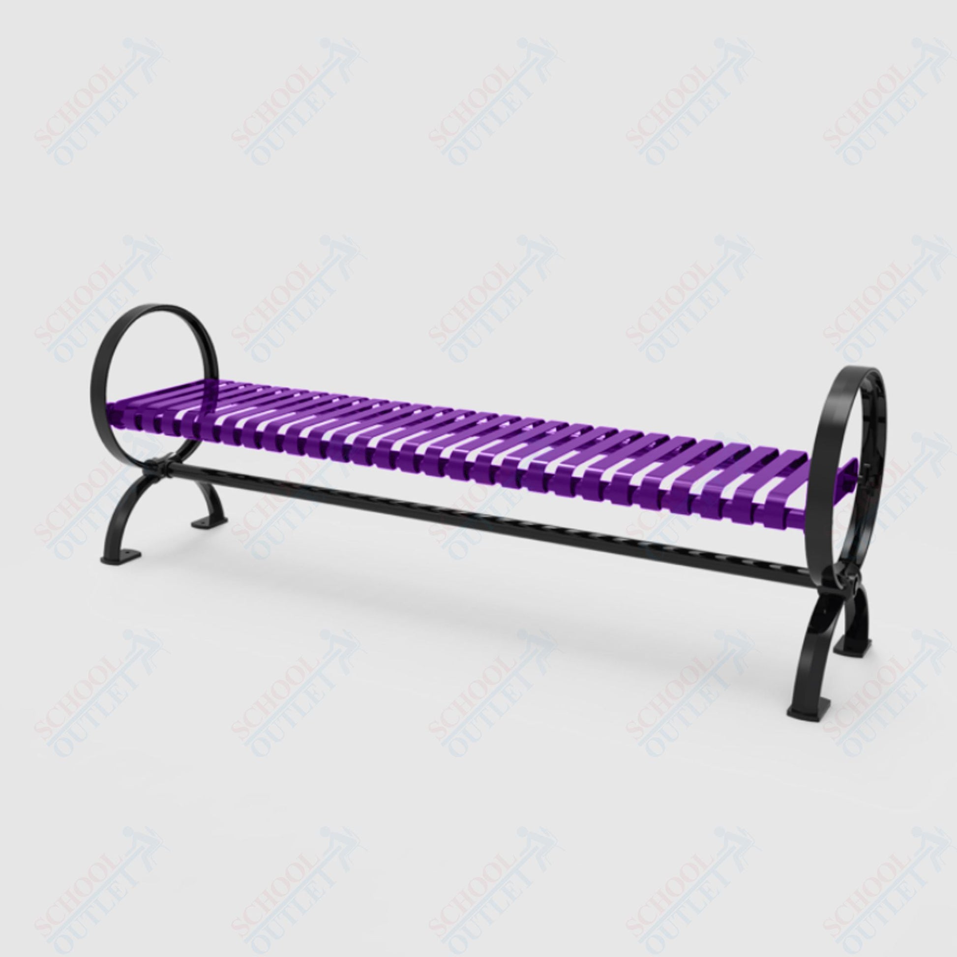 MyTcoat - Skyline Outdoor Bench with Arched Back - Portable or Surface Mount 6' L (MYT - BSL06 - O - 57) - SchoolOutlet