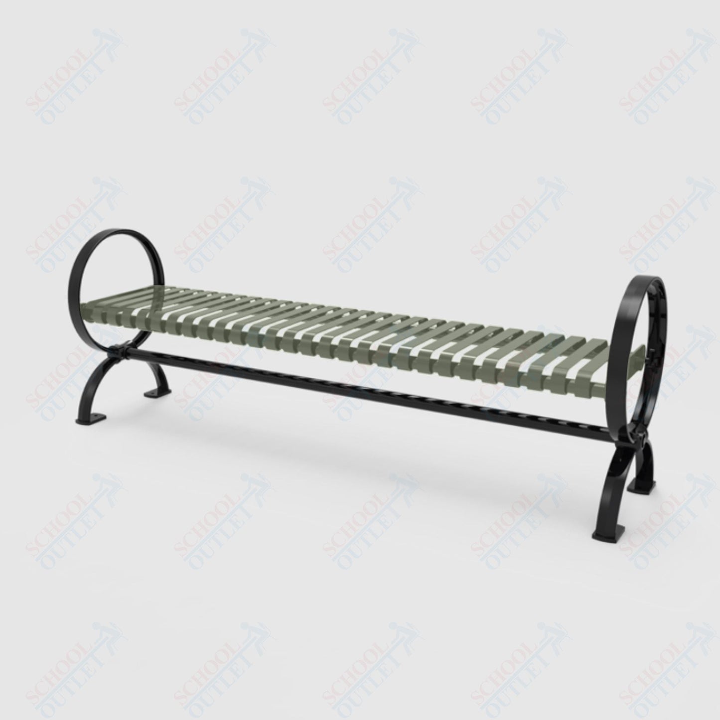 MyTcoat - Skyline Outdoor Bench with Arched Back - Portable or Surface Mount 6' L (MYT - BSL06 - O - 57) - SchoolOutlet