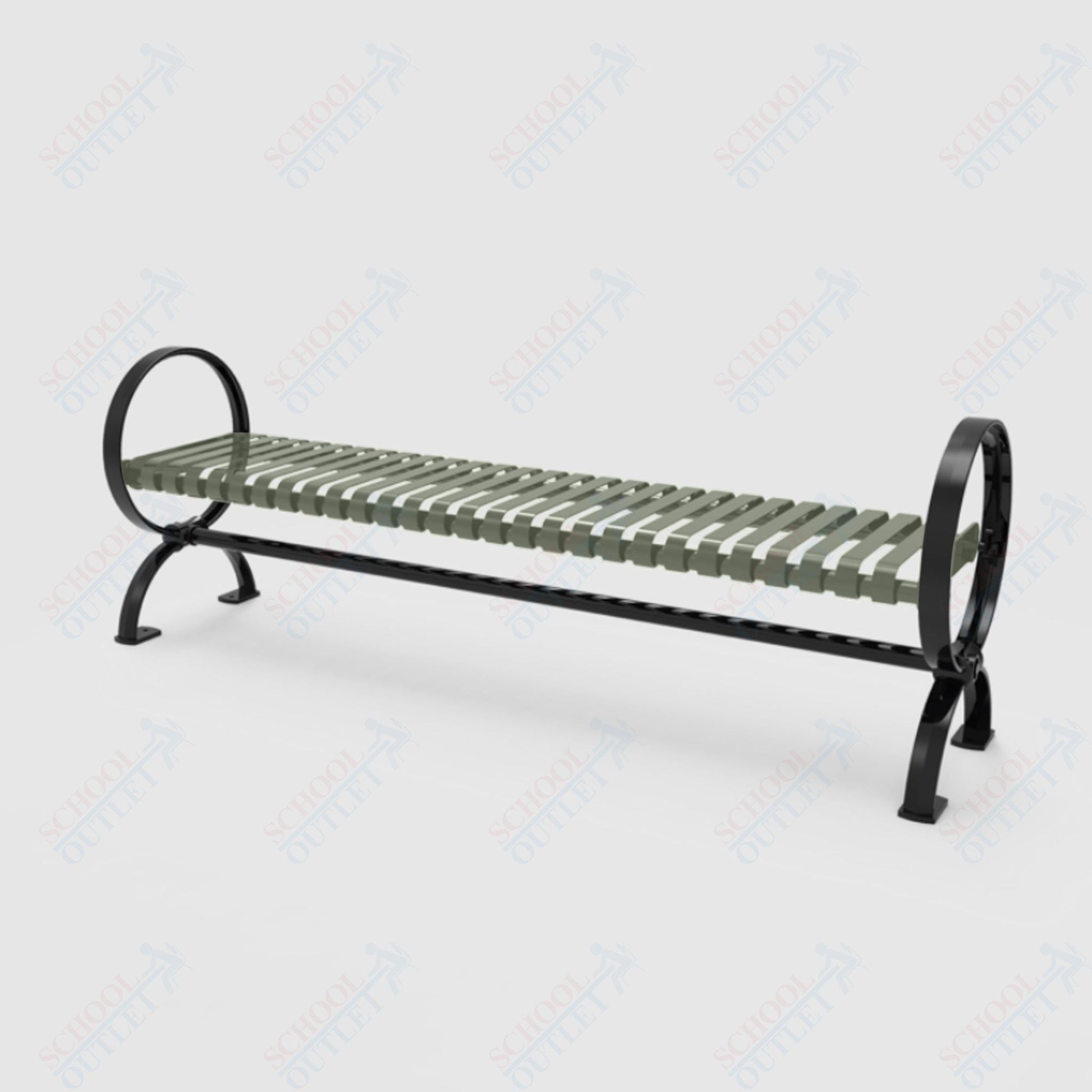 MyTcoat - Skyline Outdoor Bench with Arched Back - Portable or Surface Mount 6' L (MYT - BSL06 - O - 57) - SchoolOutlet