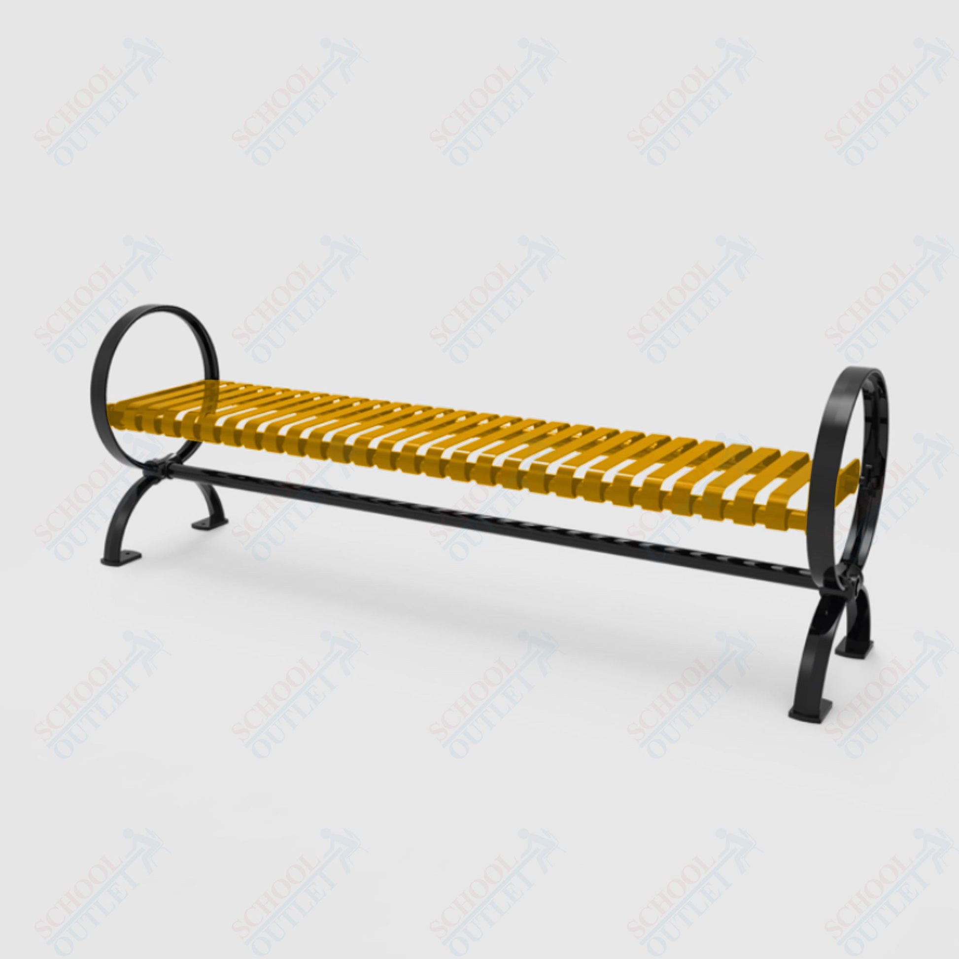 MyTcoat - Skyline Outdoor Bench with Arched Back - Portable or Surface Mount 6' L (MYT - BSL06 - O - 57) - SchoolOutlet
