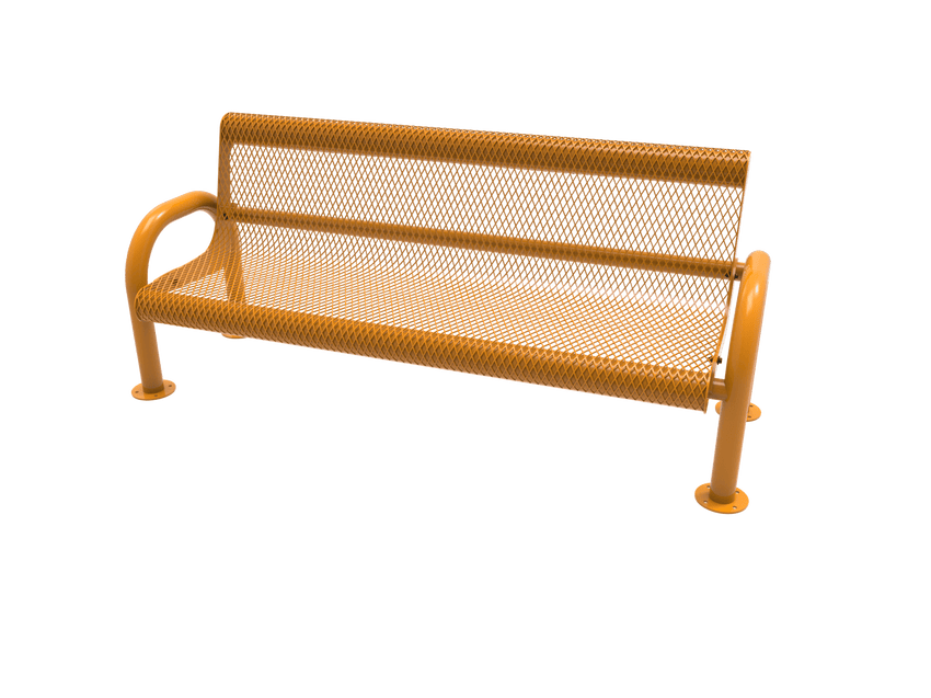 MyTcoat - MOD Outdoor Bench with Back - Surface Mount 6' L (MYT-BMD06-54) - SchoolOutlet
