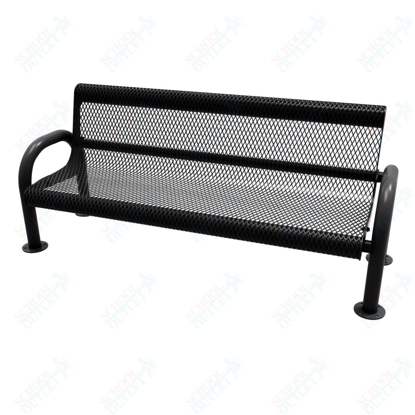 MyTcoat - MOD Outdoor Bench with Back - Surface Mount 6' L (MYT - BMD06 - 54) - SchoolOutlet