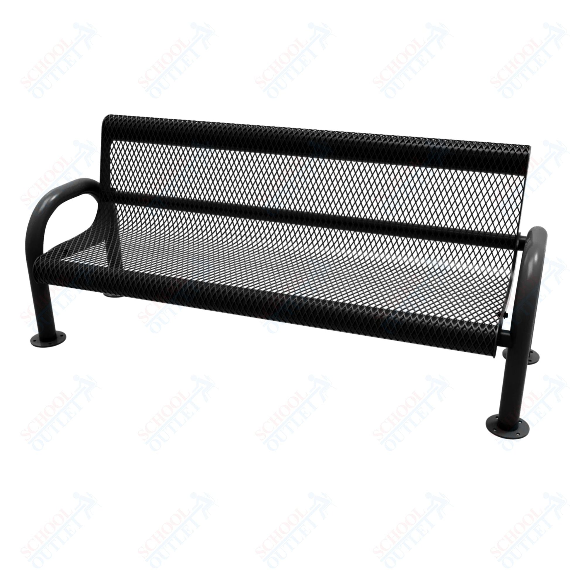 MyTcoat - MOD Outdoor Bench with Back - Surface Mount 6' L (MYT - BMD06 - 54) - SchoolOutlet