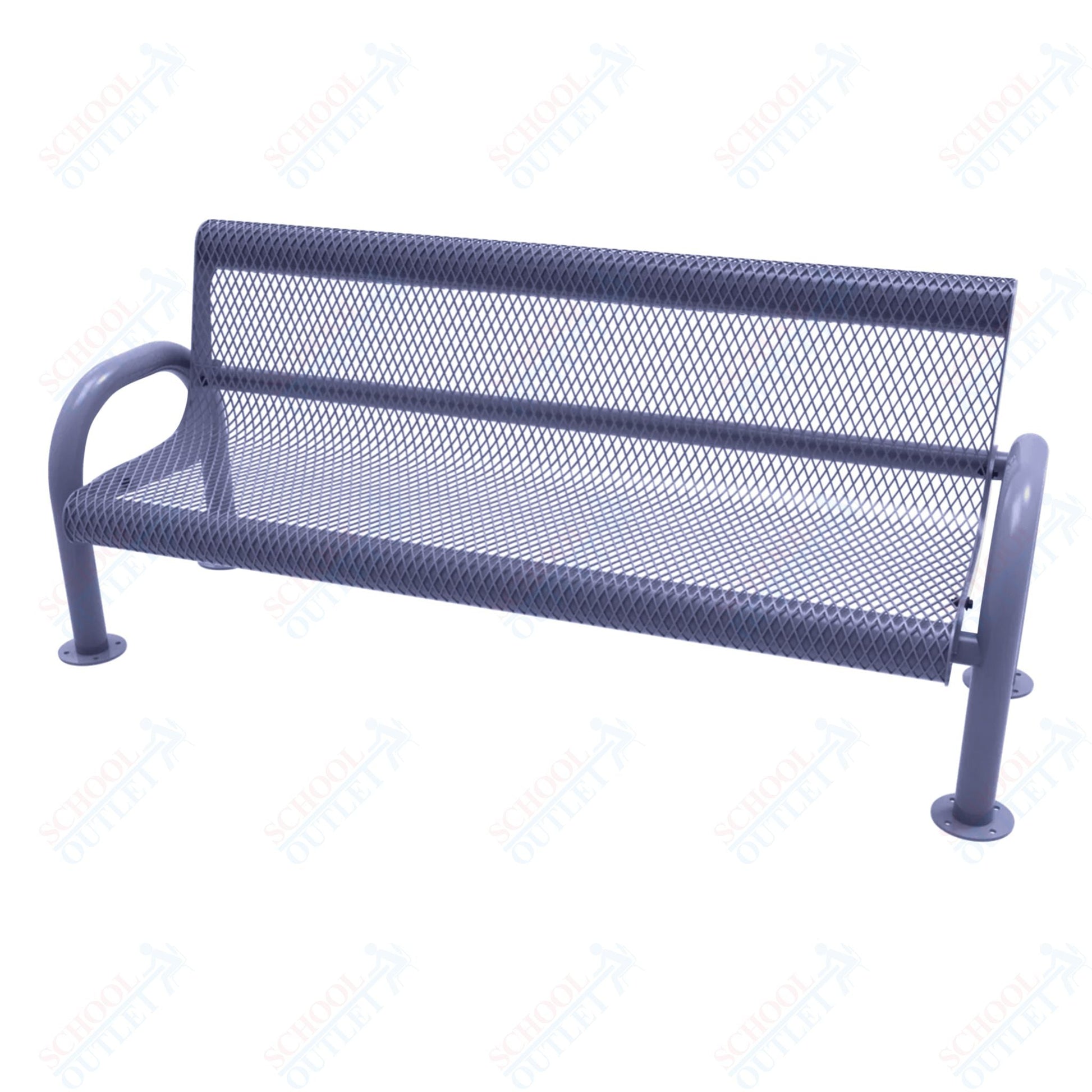 MyTcoat - MOD Outdoor Bench with Back - Surface Mount 6' L (MYT - BMD06 - 54) - SchoolOutlet