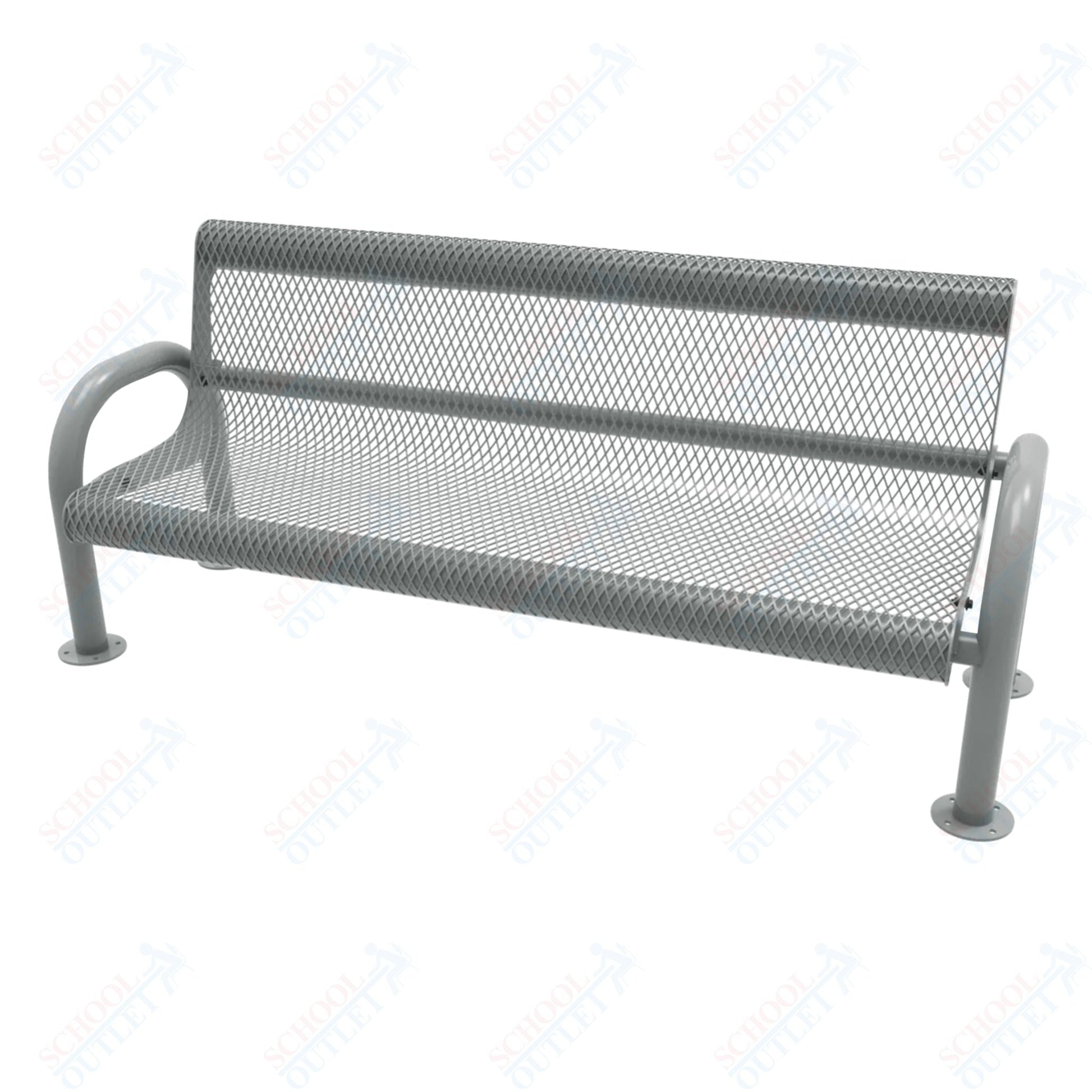 MyTcoat - MOD Outdoor Bench with Back - Surface Mount 6' L (MYT - BMD06 - 54) - SchoolOutlet