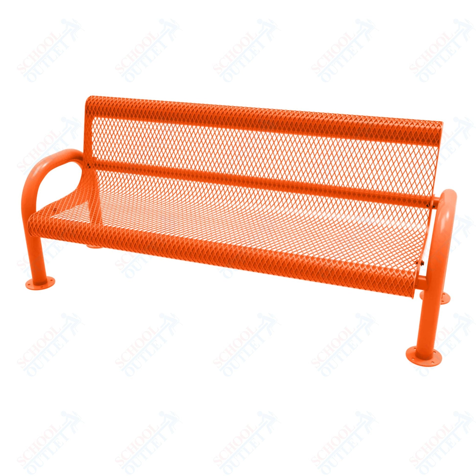 MyTcoat - MOD Outdoor Bench with Back - Surface Mount 6' L (MYT - BMD06 - 54) - SchoolOutlet