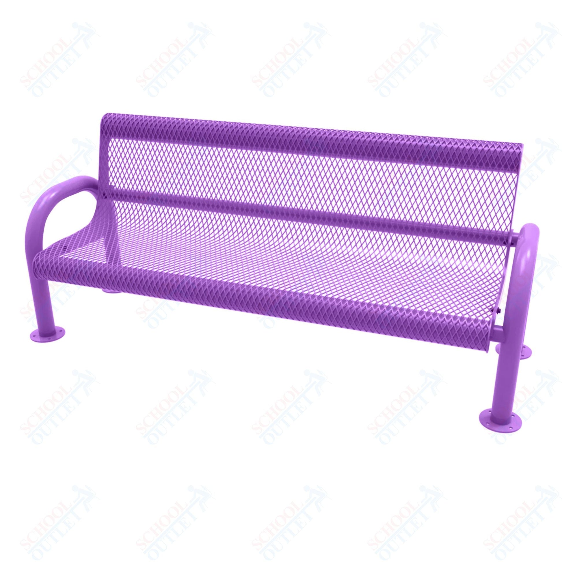 MyTcoat - MOD Outdoor Bench with Back - Surface Mount 6' L (MYT - BMD06 - 54) - SchoolOutlet
