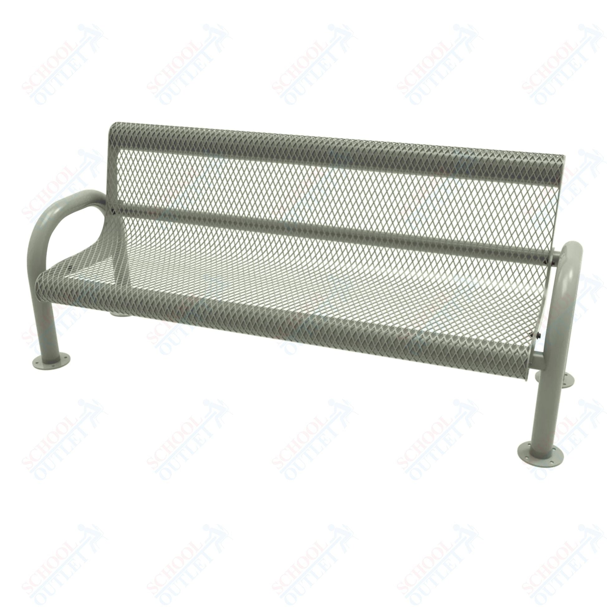MyTcoat - MOD Outdoor Bench with Back - Surface Mount 6' L (MYT - BMD06 - 54) - SchoolOutlet