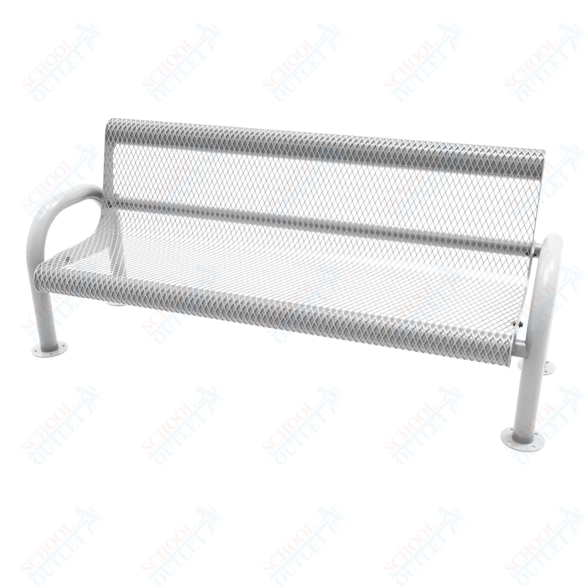 MyTcoat - MOD Outdoor Bench with Back - Surface Mount 6' L (MYT - BMD06 - 54) - SchoolOutlet