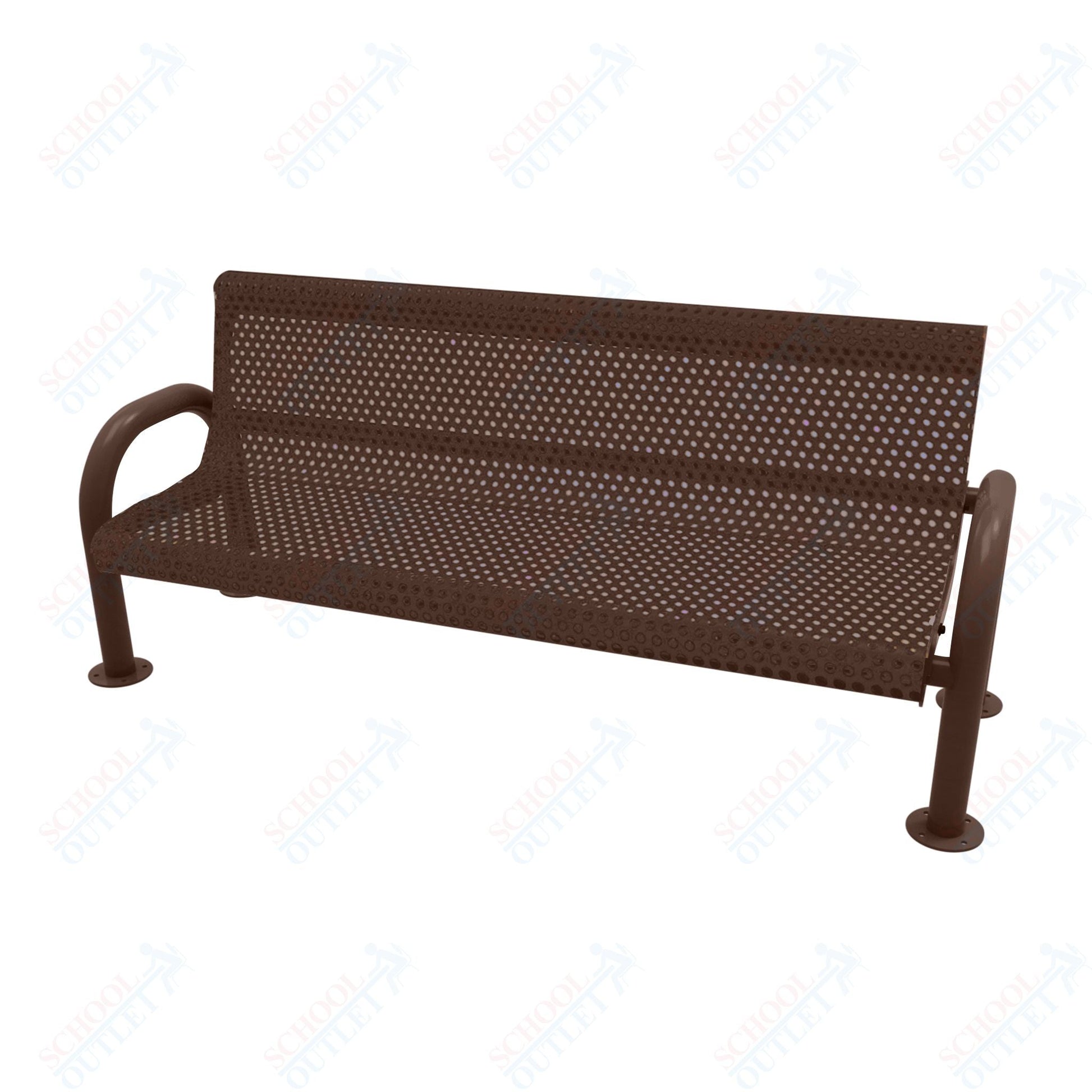 MyTcoat - MOD Outdoor Bench with Back - Surface Mount 6' L (MYT - BMD06 - 54) - SchoolOutlet