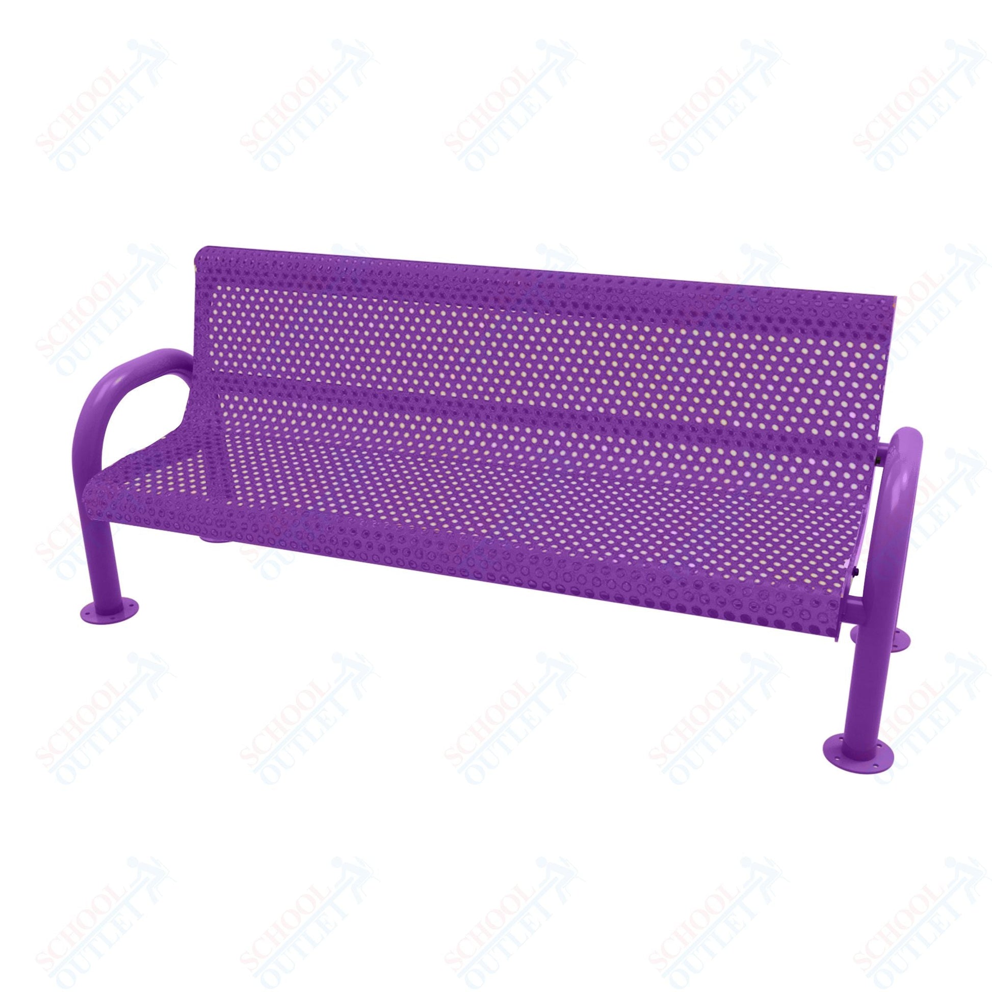 MyTcoat - MOD Outdoor Bench with Back - Surface Mount 6' L (MYT - BMD06 - 54) - SchoolOutlet