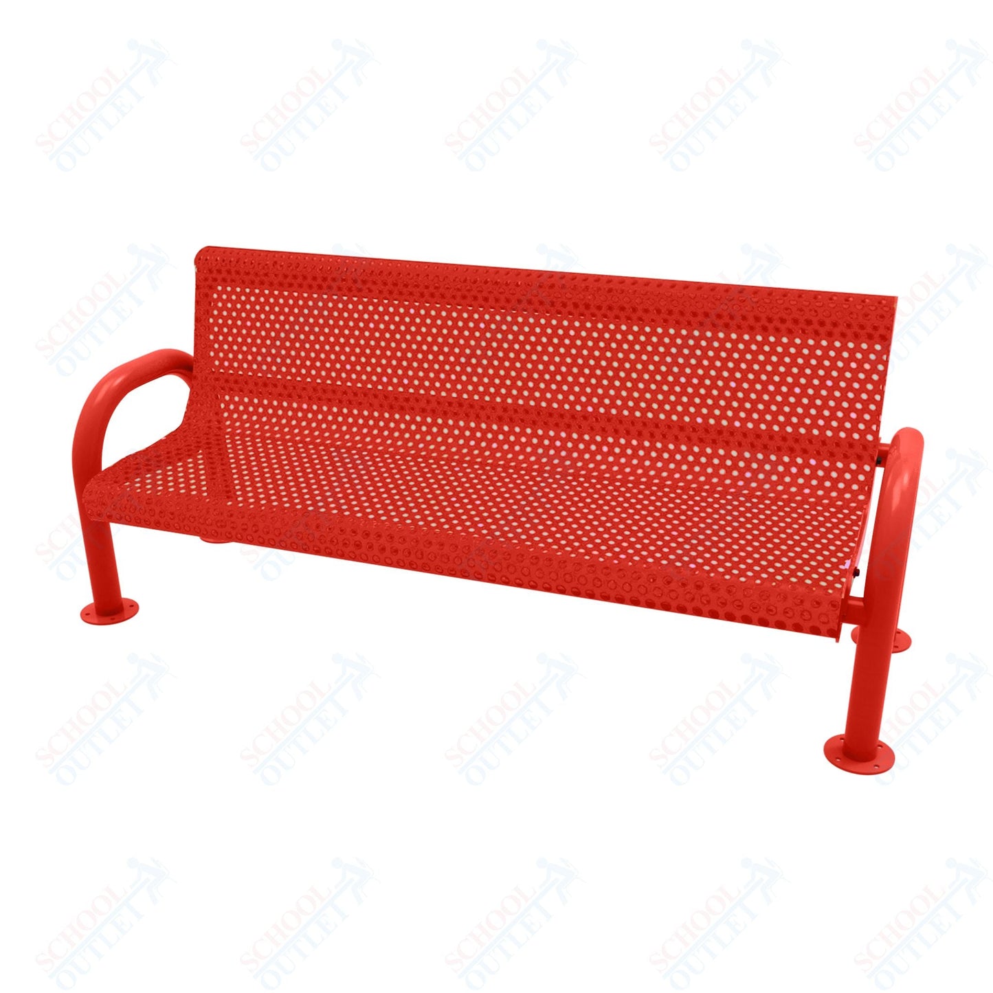 MyTcoat - MOD Outdoor Bench with Back - Surface Mount 6' L (MYT - BMD06 - 54) - SchoolOutlet