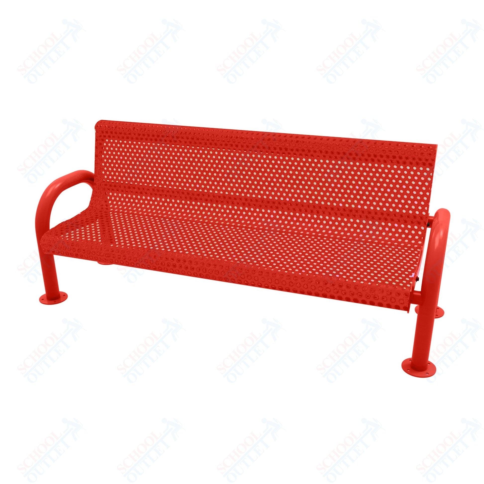 MyTcoat - MOD Outdoor Bench with Back - Surface Mount 6' L (MYT - BMD06 - 54) - SchoolOutlet