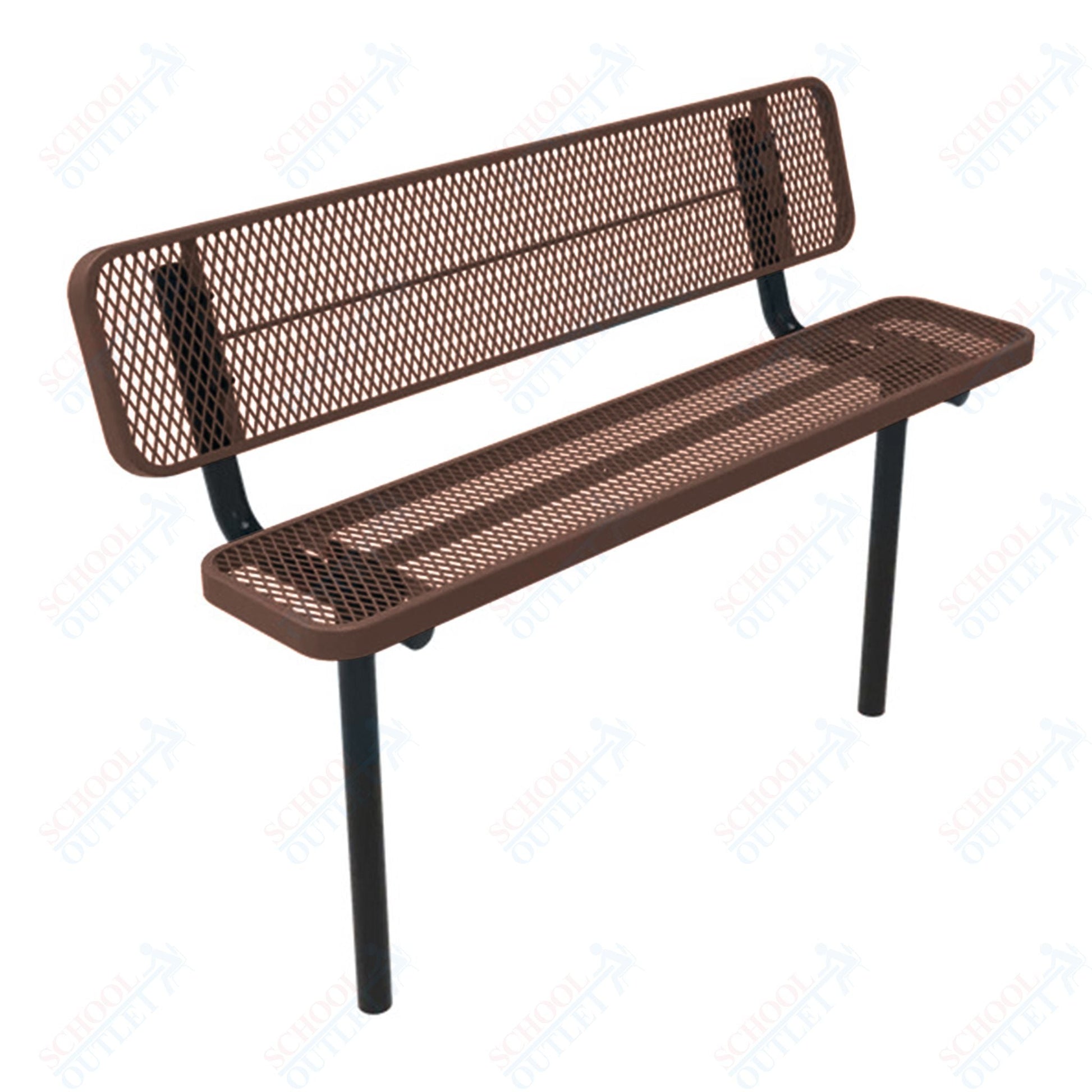 MyTcoat - Player's Outdoor Bench with Back - Inground Mount 4' L (MYT - BPY04 - 31) - SchoolOutlet