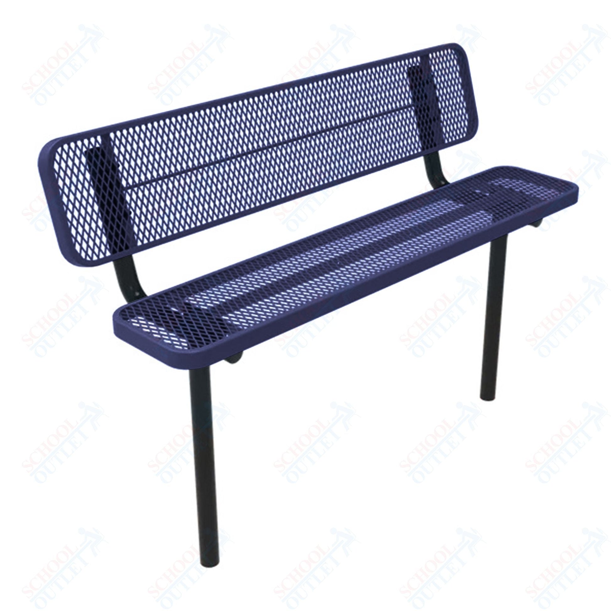 MyTcoat - Player's Outdoor Bench with Back - Inground Mount 4' L (MYT - BPY04 - 31) - SchoolOutlet