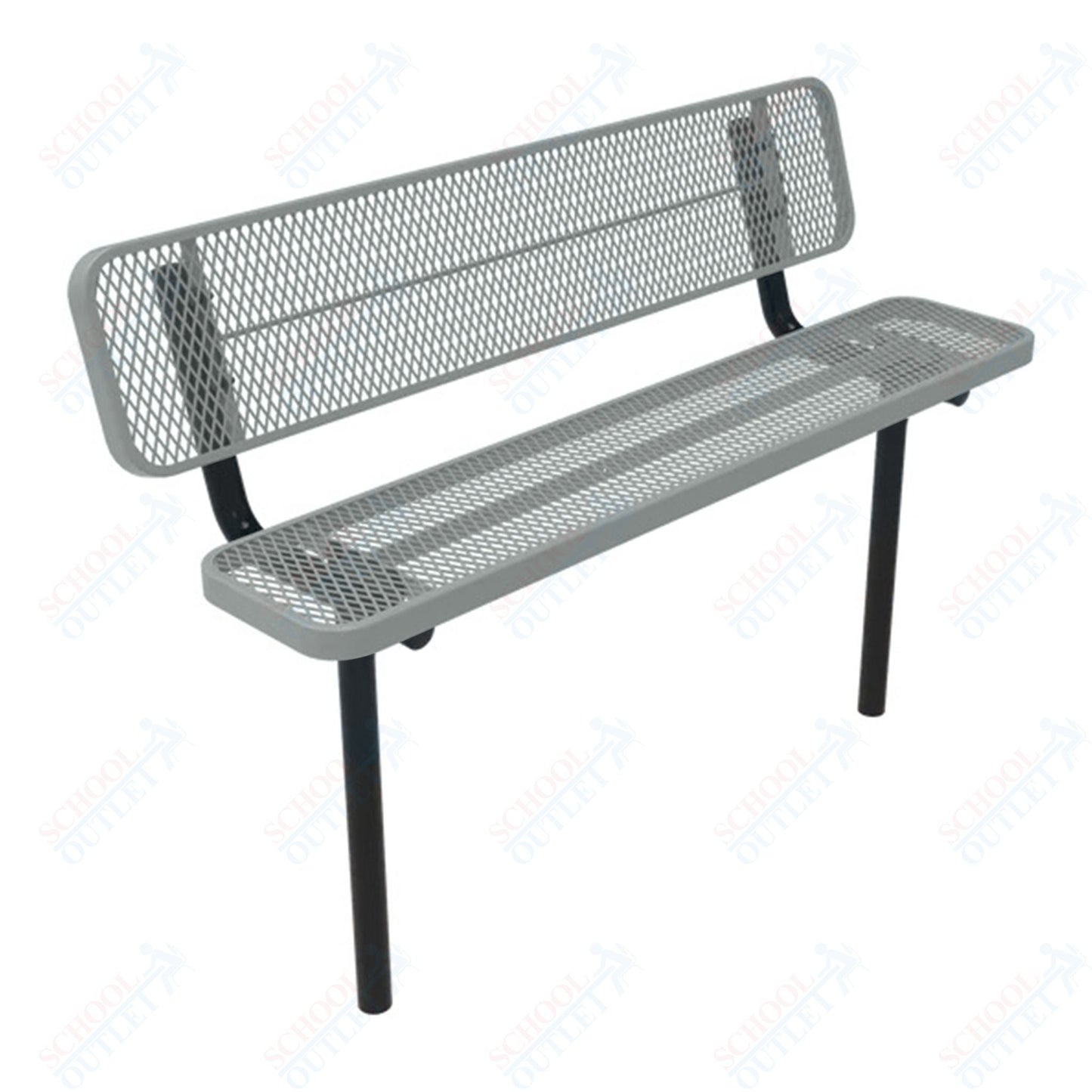 MyTcoat - Player's Outdoor Bench with Back - Inground Mount 4' L (MYT - BPY04 - 31) - SchoolOutlet