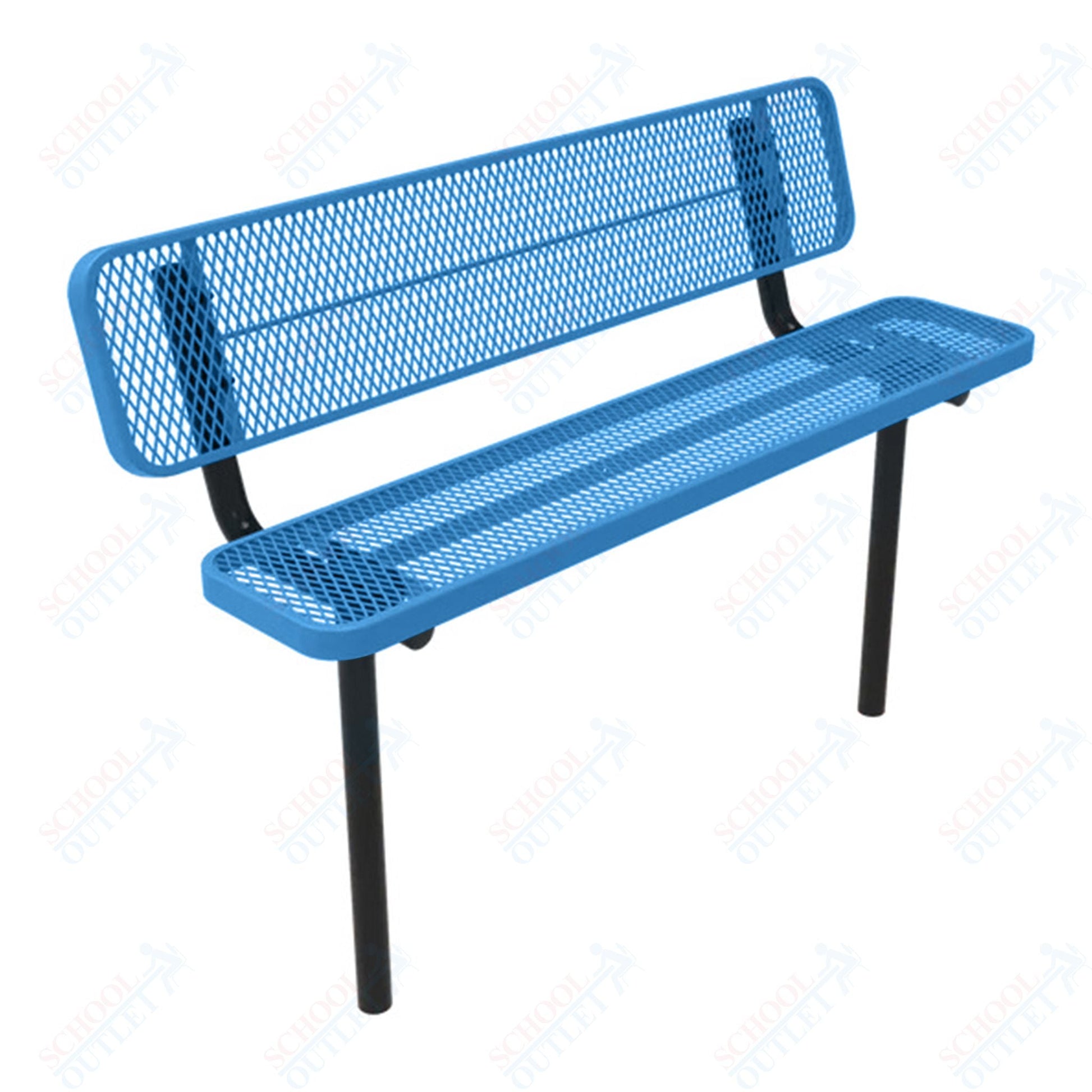 MyTcoat - Player's Outdoor Bench with Back - Inground Mount 4' L (MYT - BPY04 - 31) - SchoolOutlet