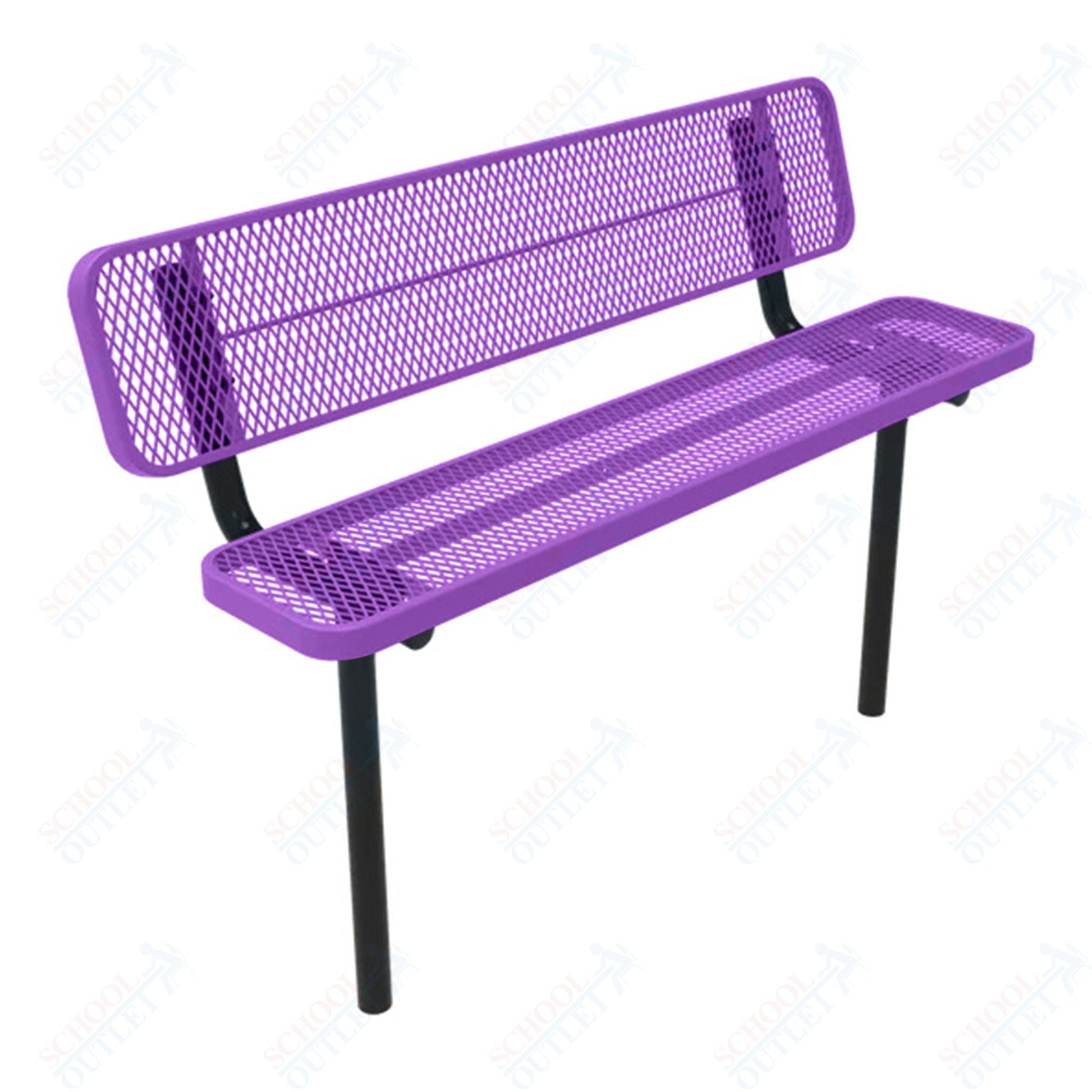 MyTcoat - Player's Outdoor Bench with Back - Inground Mount 4' L (MYT - BPY04 - 31) - SchoolOutlet