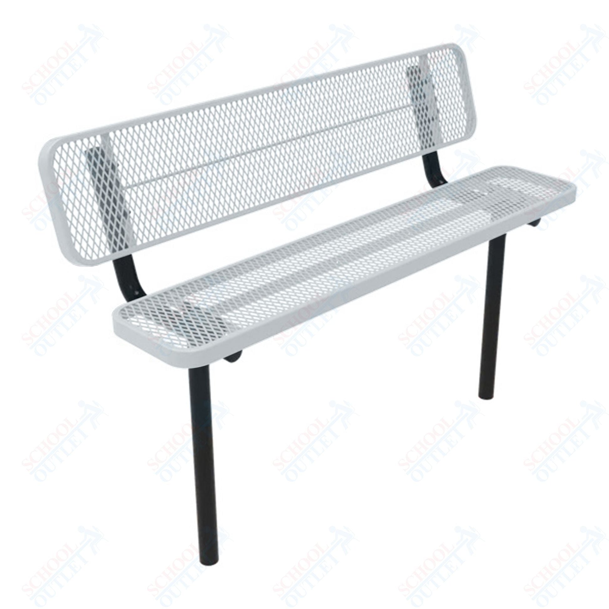 MyTcoat - Player's Outdoor Bench with Back - Inground Mount 4' L (MYT - BPY04 - 31) - SchoolOutlet