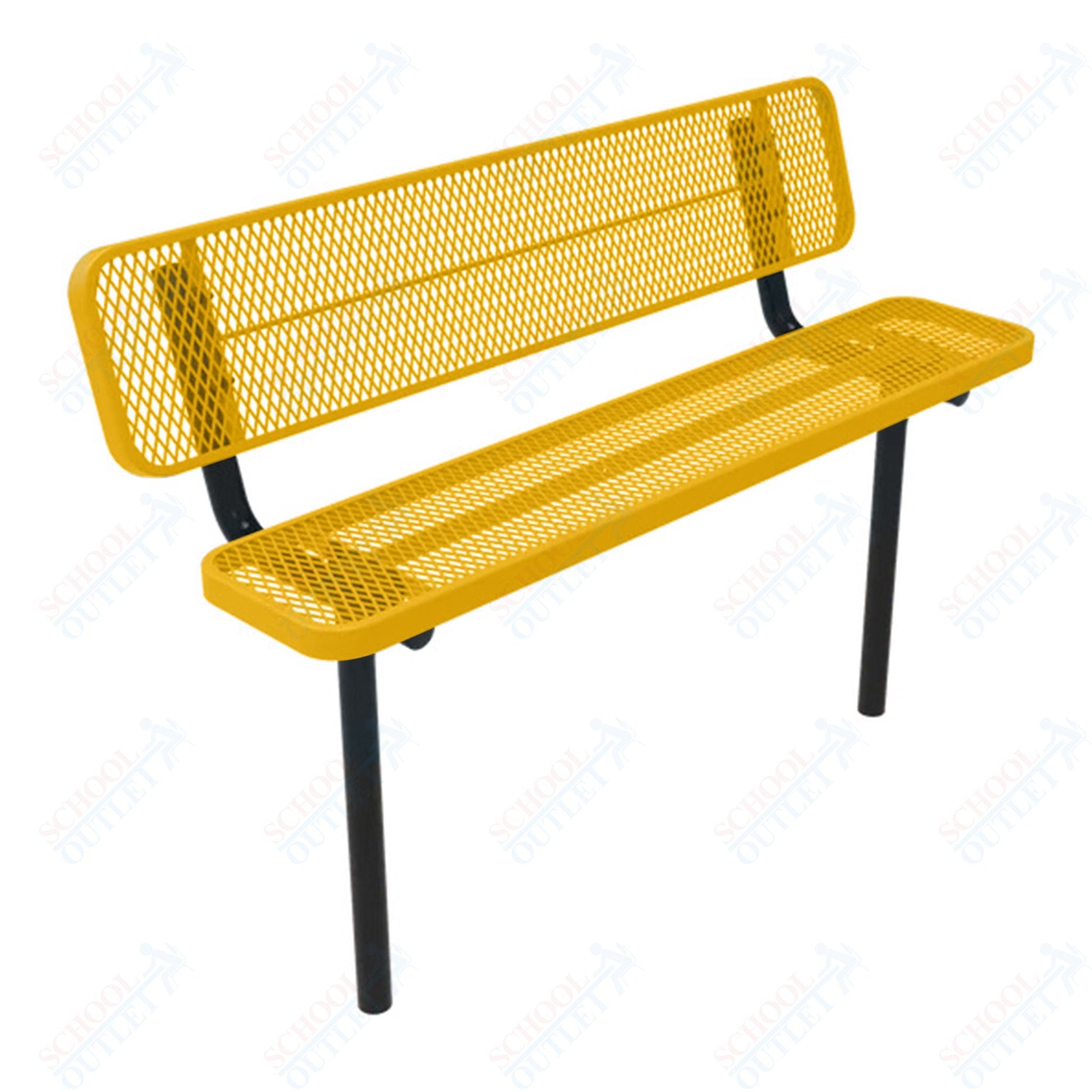 MyTcoat - Player's Outdoor Bench with Back - Inground Mount 4' L (MYT - BPY04 - 31) - SchoolOutlet