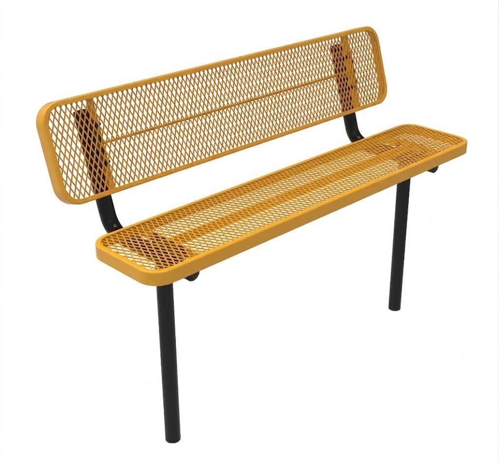 MyTcoat - Player's Outdoor Bench with Back - Inground Mount 6' L (MYT-BPY06-31) - SchoolOutlet