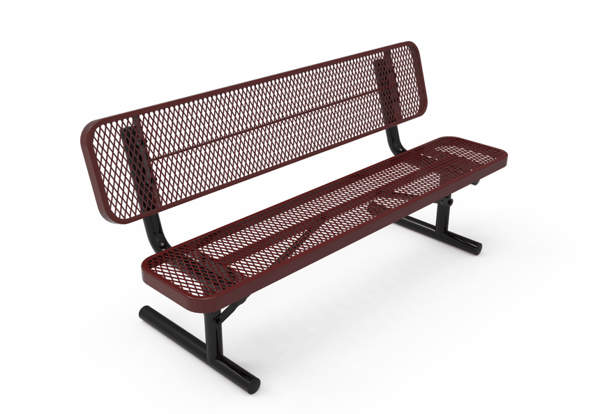MyTcoat - Player's Outdoor Bench with Back - Inground Mount 6' L (MYT-BPY06-31) - SchoolOutlet