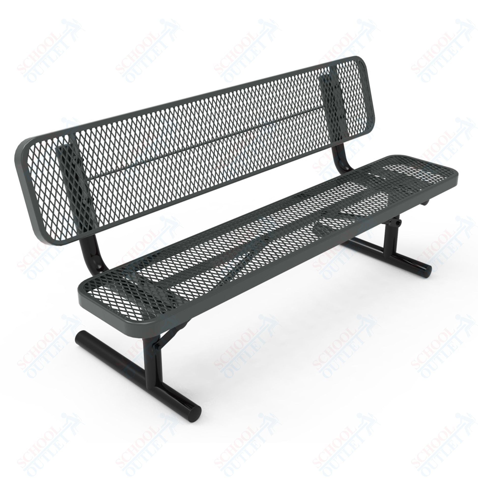 MyTcoat - Player's Outdoor Bench with Back - Inground Mount 6' L (MYT - BPY06 - 31) - SchoolOutlet