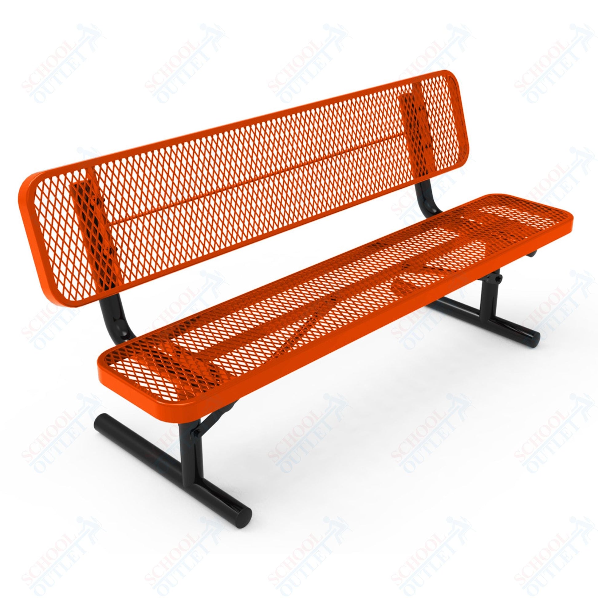 MyTcoat - Player's Outdoor Bench with Back - Inground Mount 6' L (MYT - BPY06 - 31) - SchoolOutlet