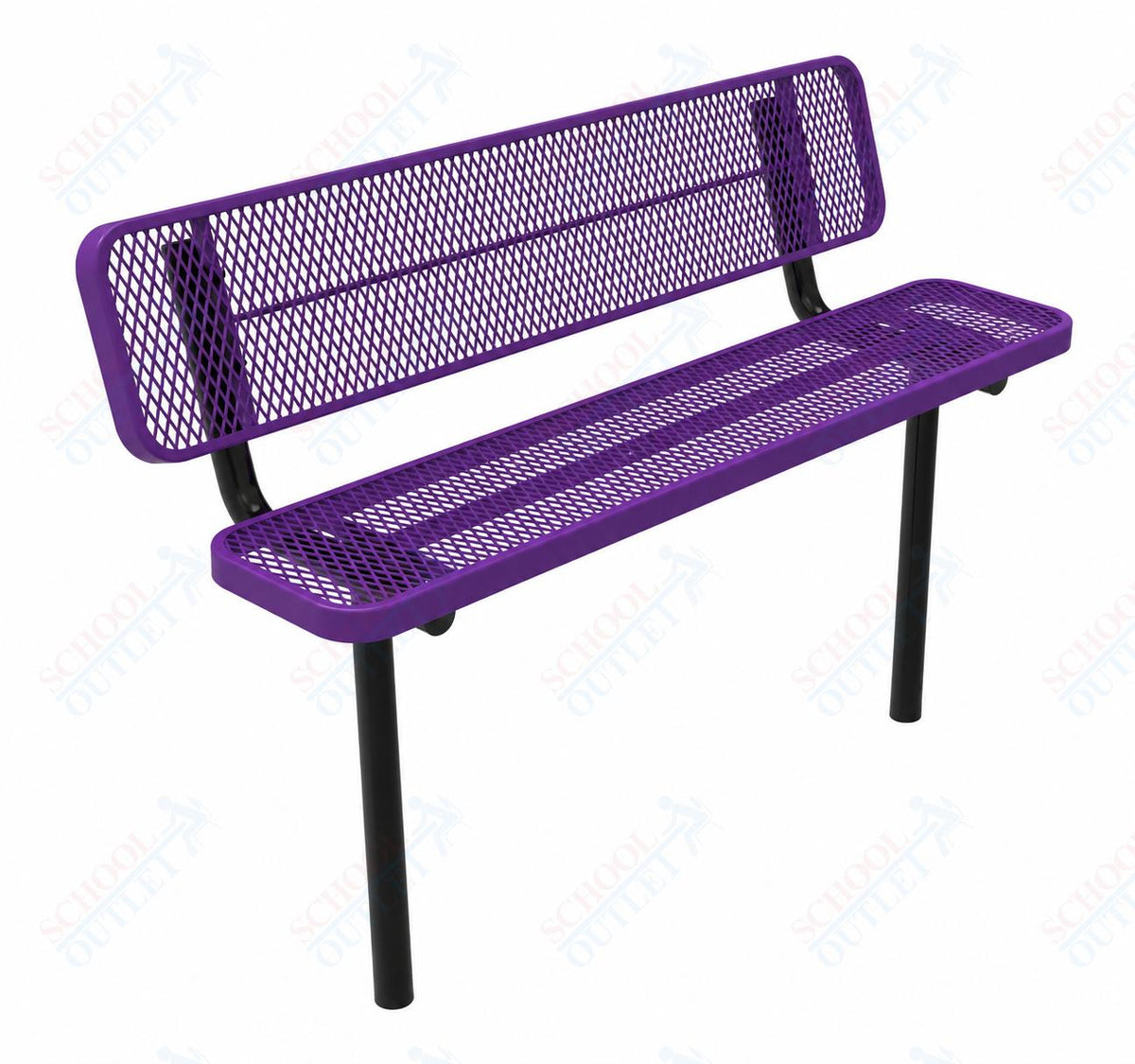 MyTcoat - Player's Outdoor Bench with Back - Inground Mount 6' L (MYT-BPY06-31) - SchoolOutlet