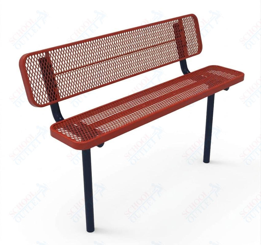 MyTcoat - Player's Outdoor Bench with Back - Inground Mount 6' L (MYT-BPY06-31) - SchoolOutlet