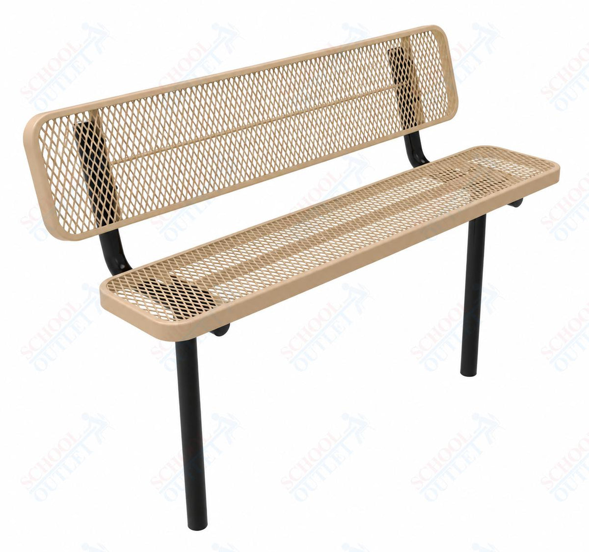 MyTcoat - Player's Outdoor Bench with Back - Inground Mount 6' L (MYT-BPY06-31) - SchoolOutlet