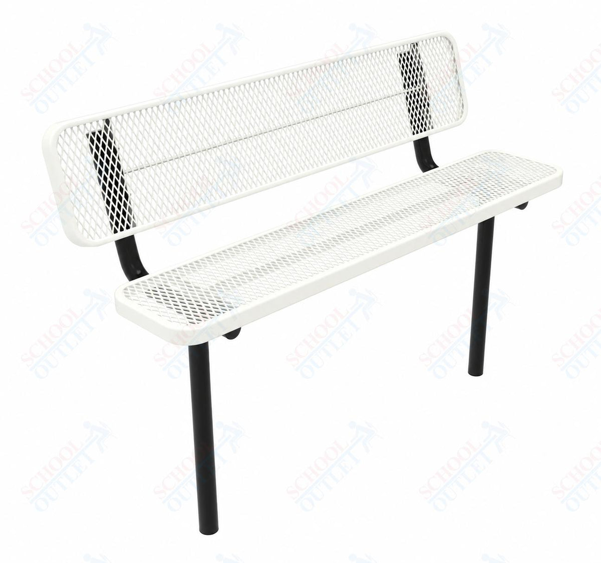 MyTcoat - Player's Outdoor Bench with Back - Inground Mount 6' L (MYT-BPY06-31) - SchoolOutlet