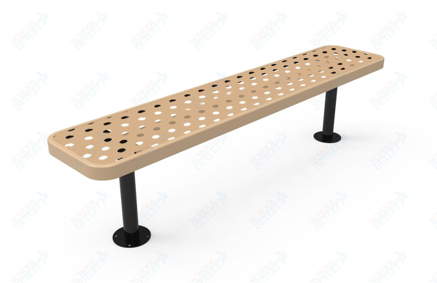MyTcoat - Player's Outdoor Bench without Back - Surface Mount 6' L (MYT - BPY06 - 35) - SchoolOutlet
