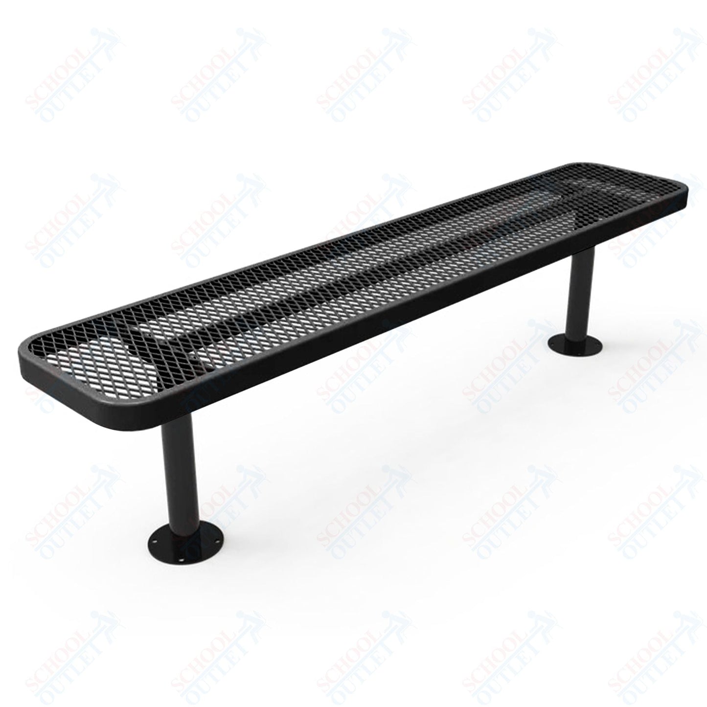 MyTcoat - Player's Outdoor Bench without Back - Surface Mount 8' L (MYT - BPY08 - 35) - SchoolOutlet