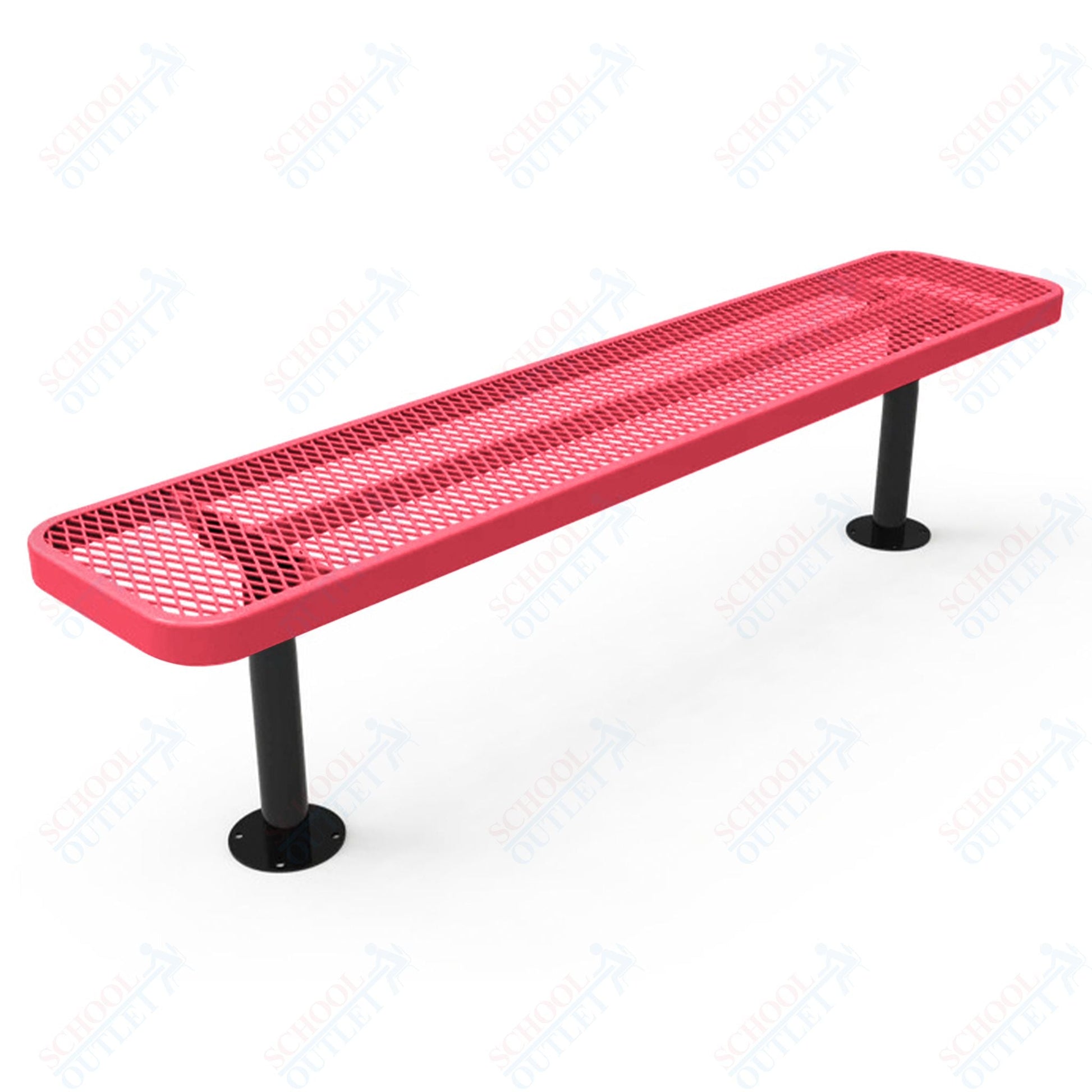 MyTcoat - Player's Outdoor Bench without Back - Surface Mount 8' L (MYT - BPY08 - 35) - SchoolOutlet
