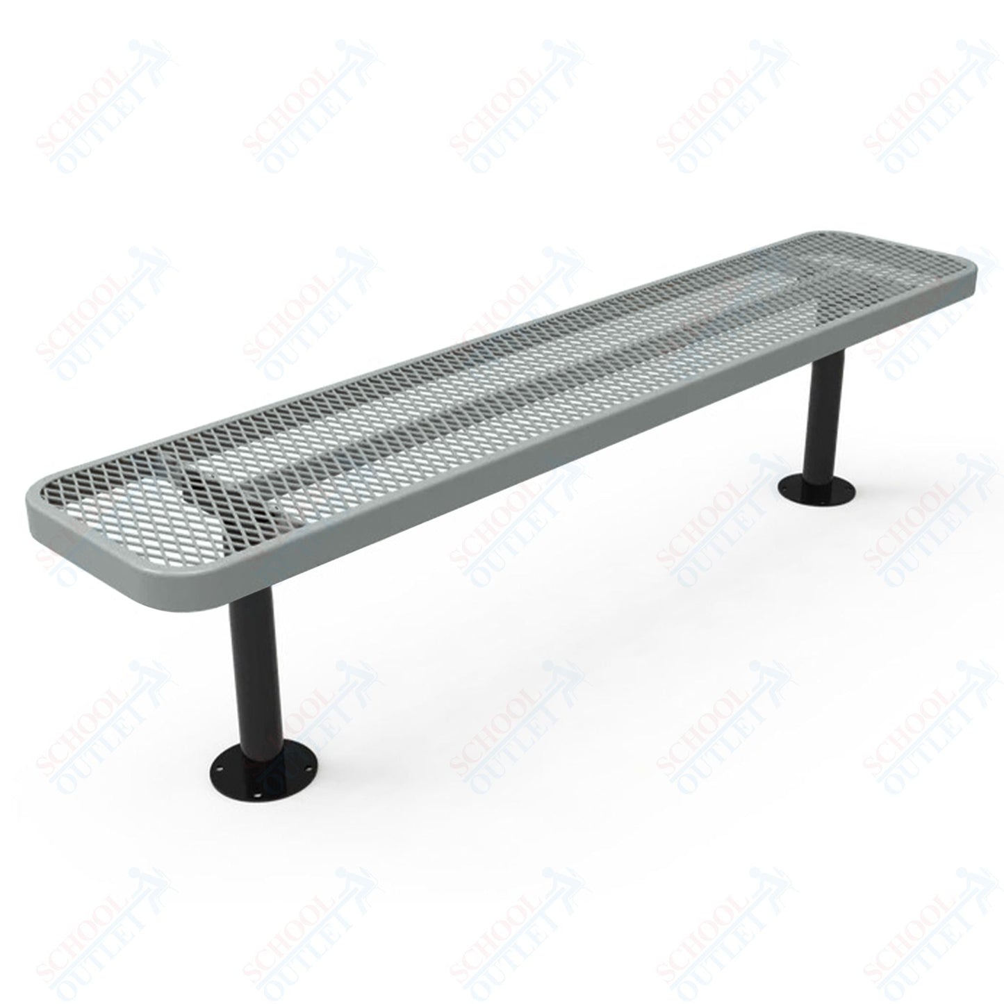 MyTcoat - Player's Outdoor Bench without Back - Surface Mount 8' L (MYT - BPY08 - 35) - SchoolOutlet