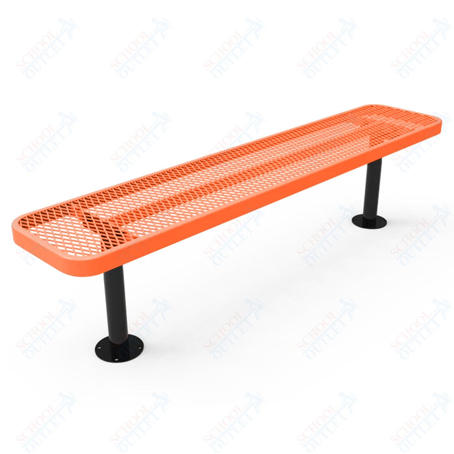 MyTcoat - Player's Outdoor Bench without Back - Surface Mount 8' L (MYT - BPY08 - 35) - SchoolOutlet