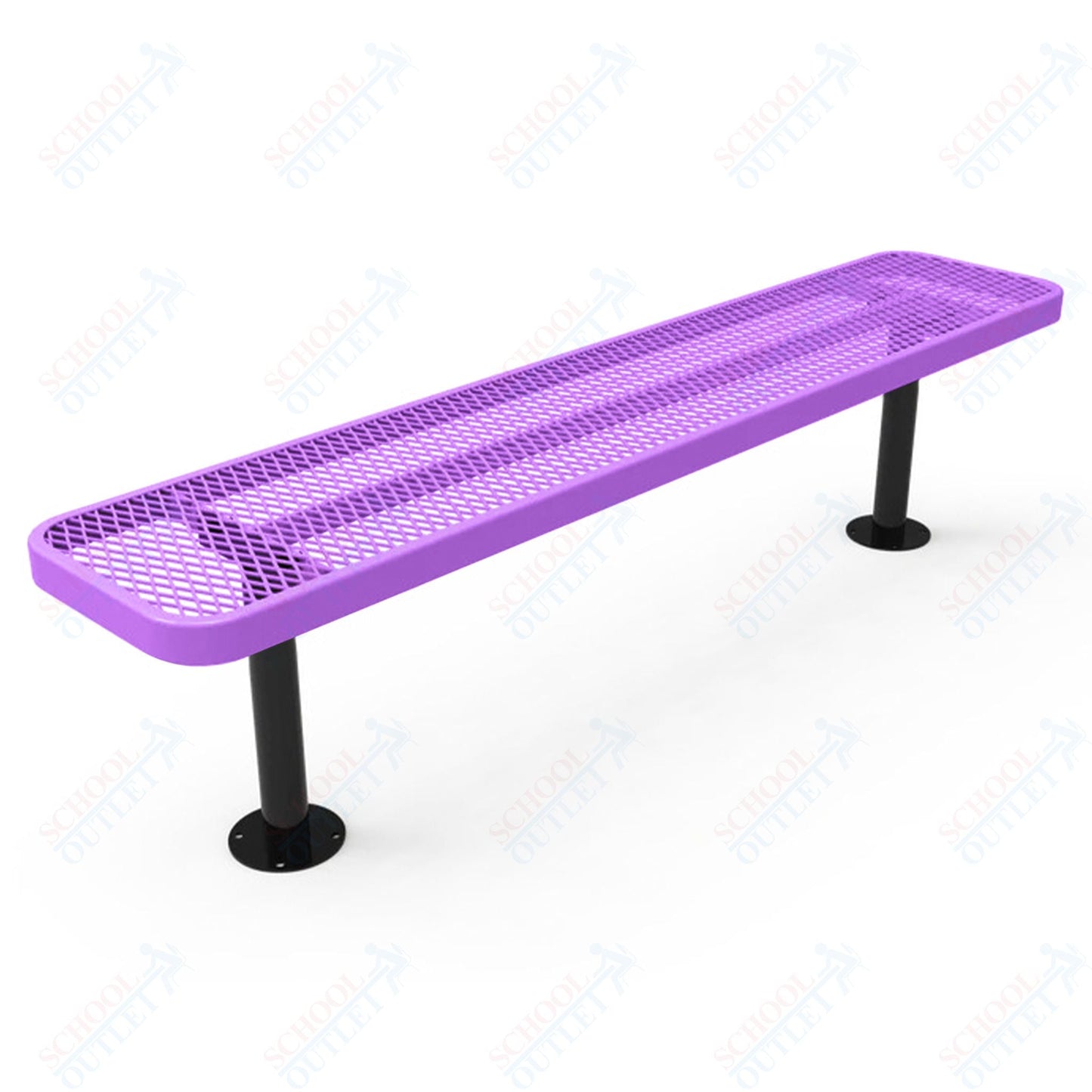 MyTcoat - Player's Outdoor Bench without Back - Surface Mount 8' L (MYT - BPY08 - 35) - SchoolOutlet