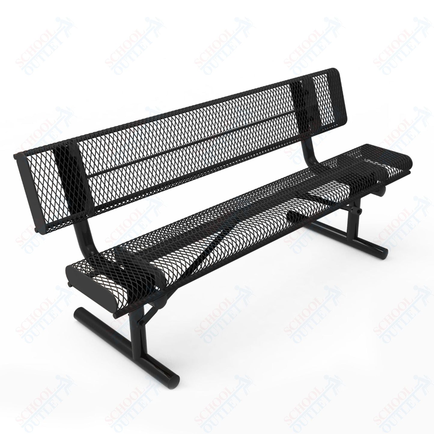 MyTcoat - Rolled Edges Outdoor Portable Bench with Back 4' L (MYT - BRE04 - 18) - SchoolOutlet