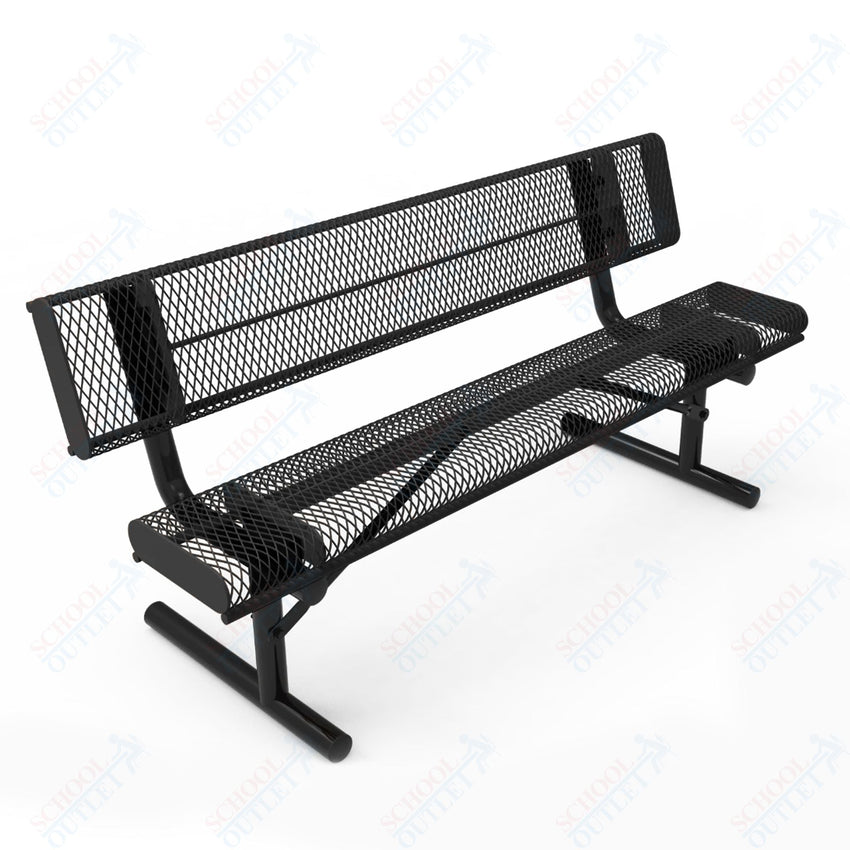 MyTcoat - Rolled Edges Outdoor Portable Bench with Back 4' L (MYT - BRE04 - 18) - SchoolOutlet