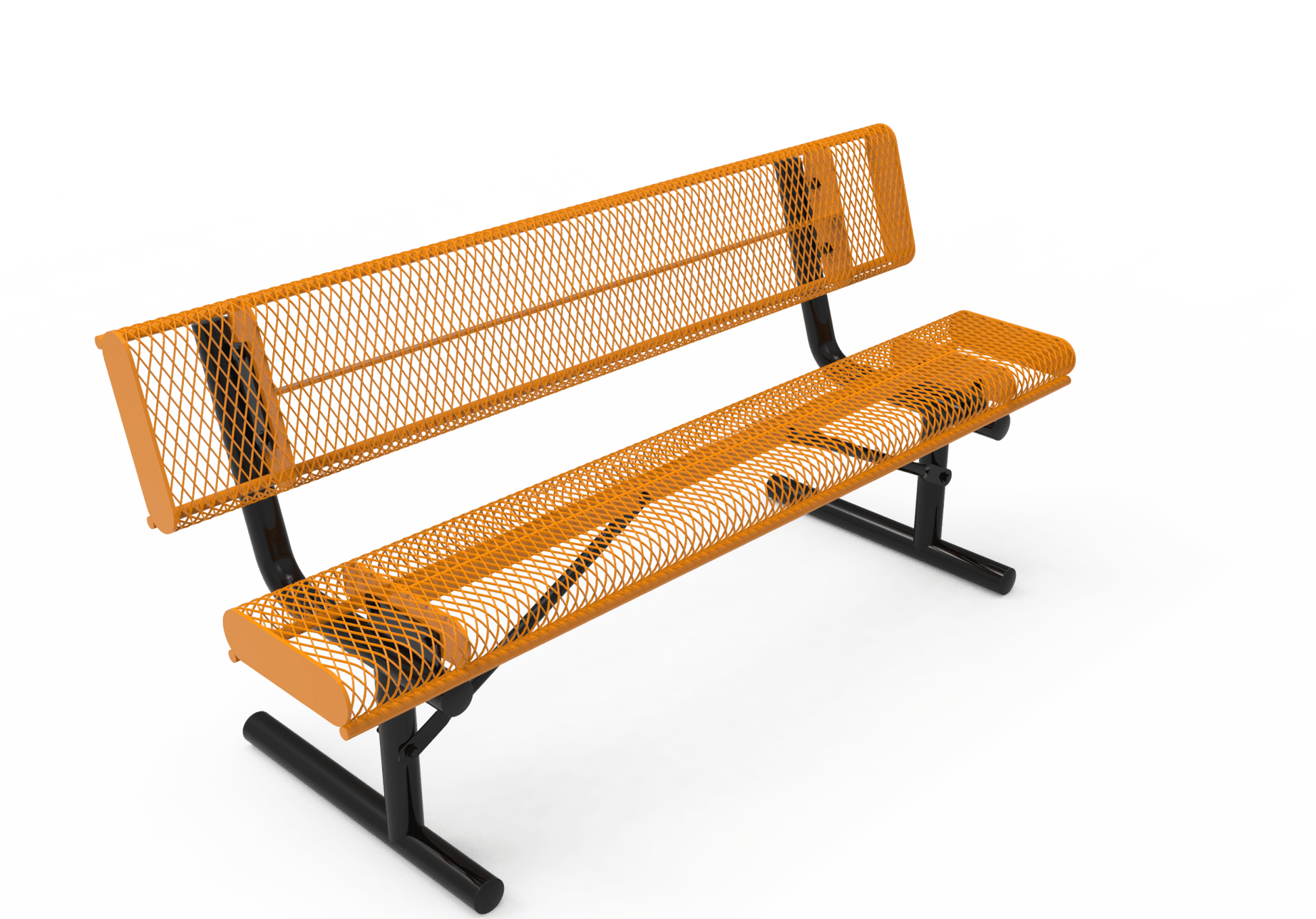 MyTcoat - Rolled Edges Outdoor Portable Bench with Back 4' L (MYT-BRE04-18) - SchoolOutlet