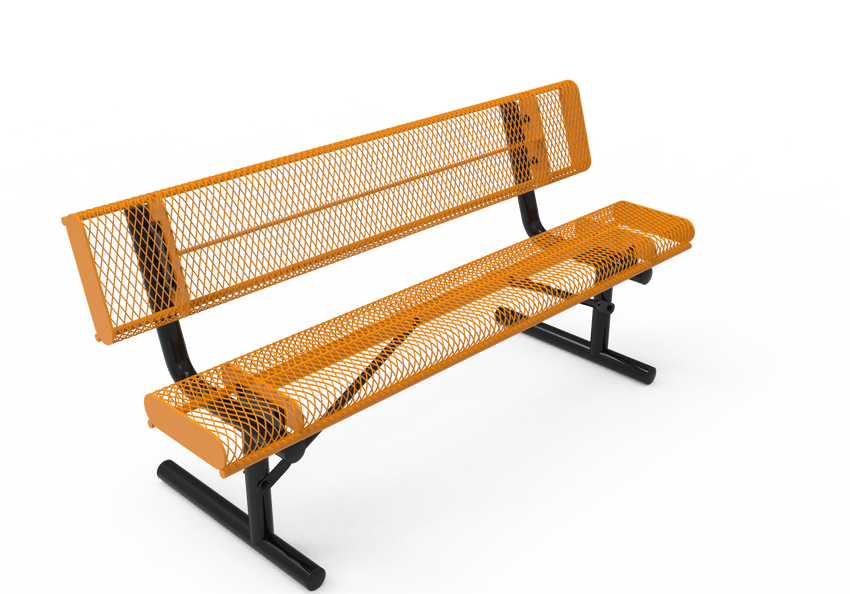 MyTcoat - Rolled Edges Outdoor Portable Bench with Back 4' L (MYT-BRE04-18) - SchoolOutlet
