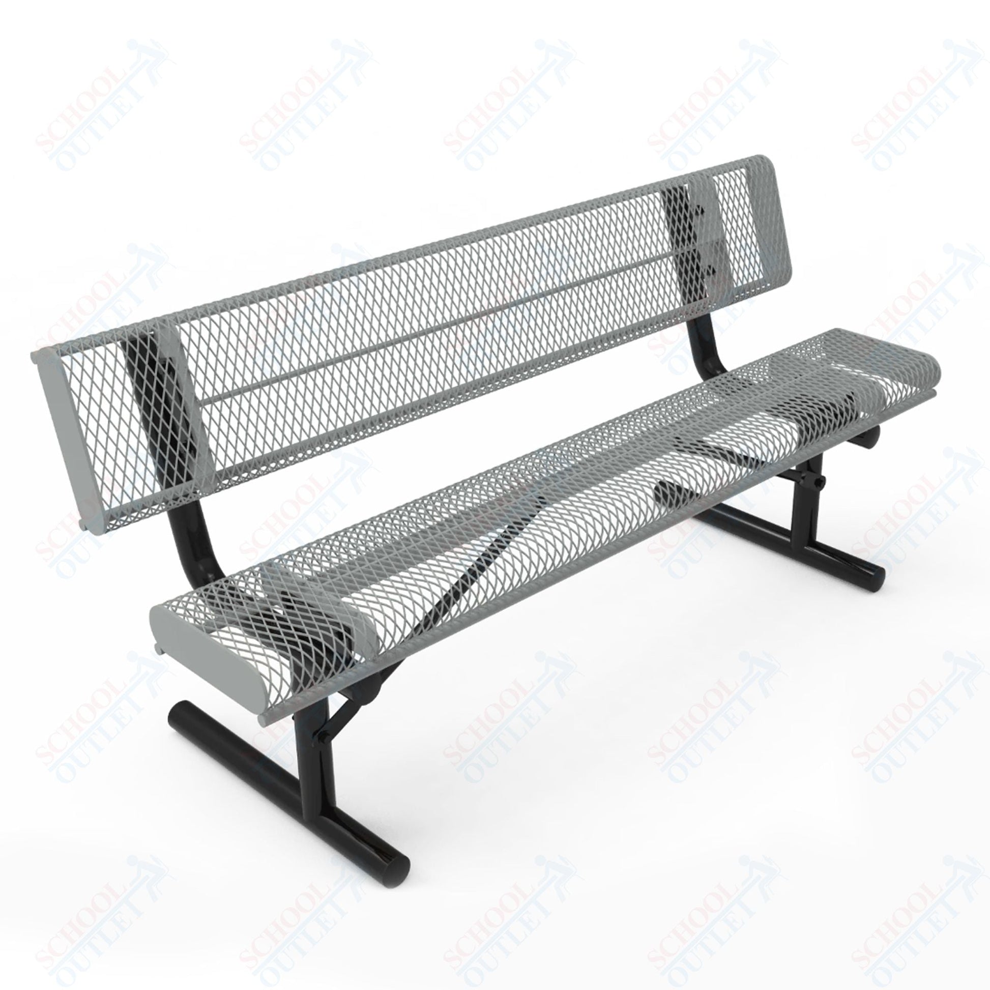 MyTcoat - Rolled Edges Outdoor Portable Bench with Back 4' L (MYT - BRE04 - 18) - SchoolOutlet