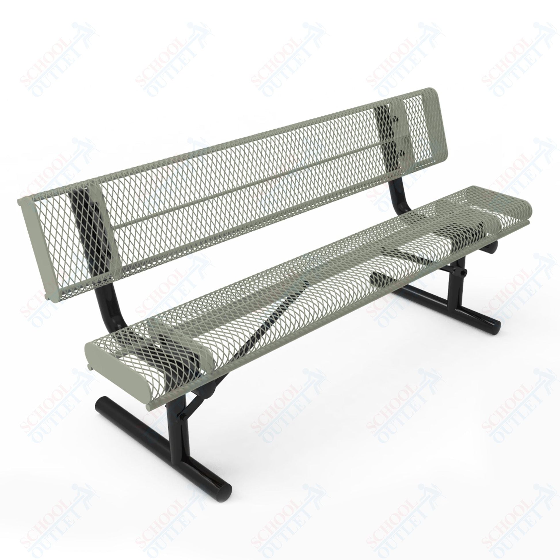 MyTcoat - Rolled Edges Outdoor Portable Bench with Back 4' L (MYT - BRE04 - 18) - SchoolOutlet