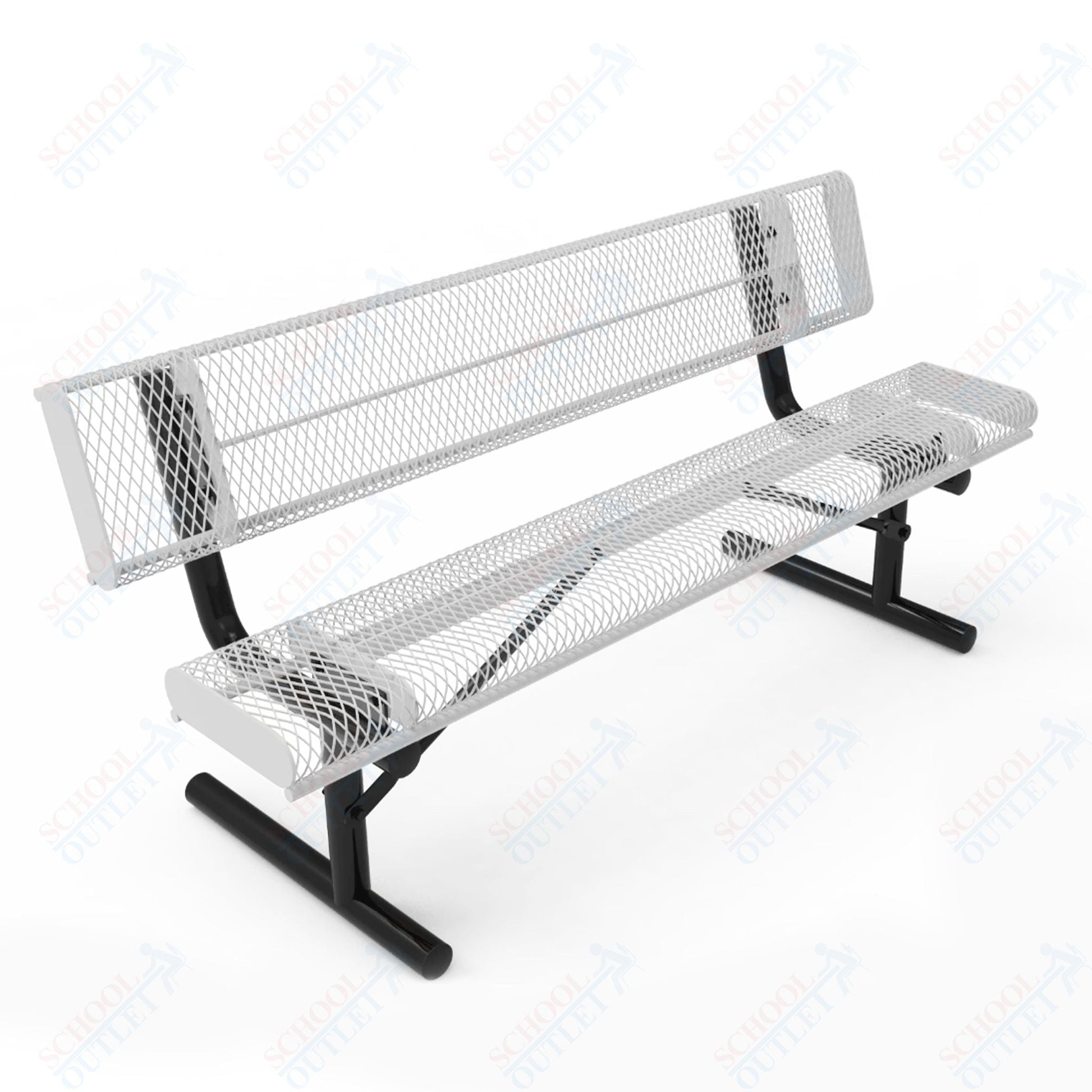 MyTcoat - Rolled Edges Outdoor Portable Bench with Back 4' L (MYT - BRE04 - 18) - SchoolOutlet