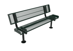 MyTcoat - Rolled Edges Outdoor Bench with Back 4' L - Surface Mount (MYT-BRE04-20)