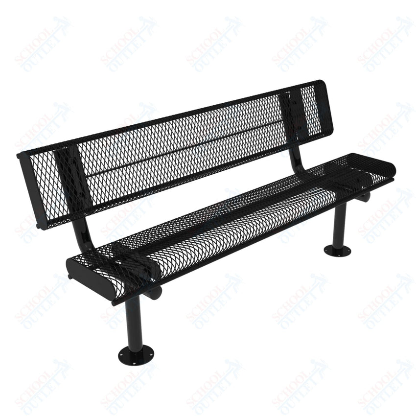 MyTcoat - Rolled Edges Outdoor Bench with Back 4' L - Surface Mount (MYT - BRE04 - 20) - SchoolOutlet