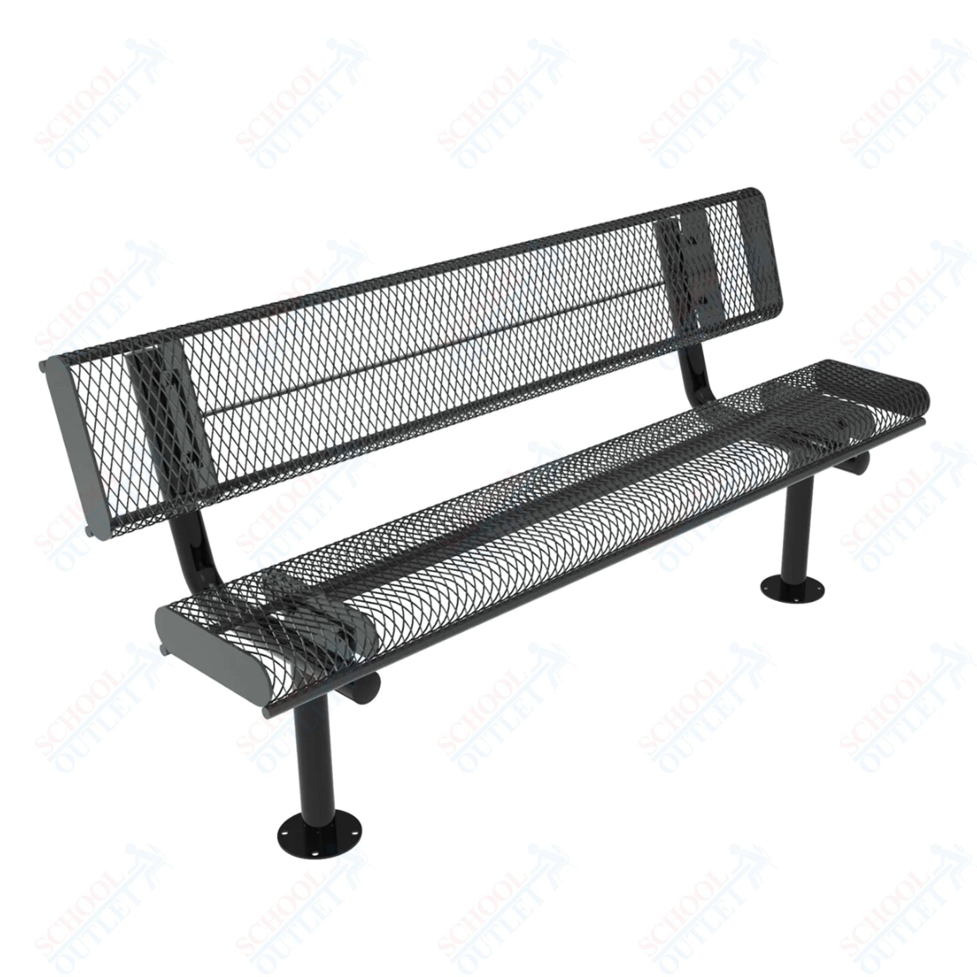 MyTcoat - Rolled Edges Outdoor Bench with Back 4' L - Surface Mount (MYT - BRE04 - 20) - SchoolOutlet